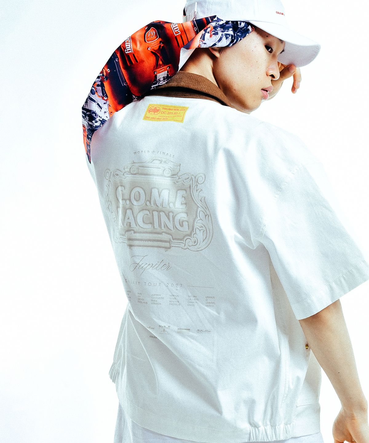 씨오엠이(COME) [UNISEX] C.O.M.E Mechanic Short Sleeve Work Jacket (White)