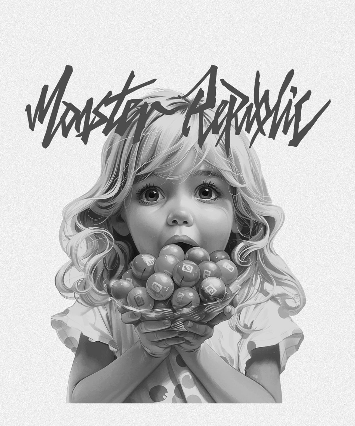 몬스터리퍼블릭(MONSTER REPUBLIC) 해피 제니 애쉬그레이 티셔츠 화이트