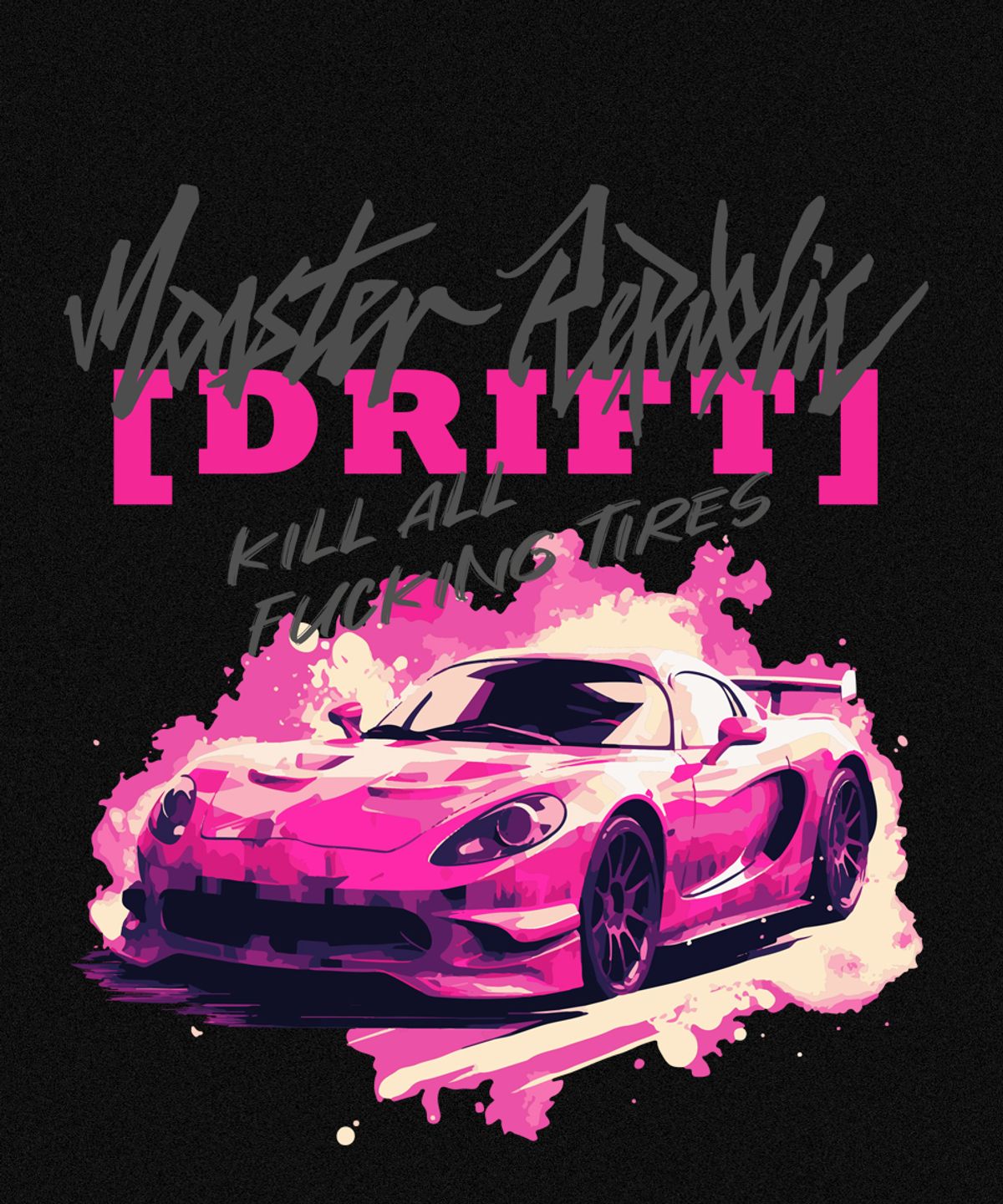 몬스터리퍼블릭(MONSTER REPUBLIC) 드리프트 비비드핑크 티셔츠 블랙