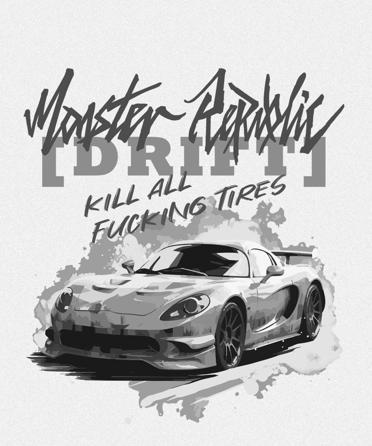 몬스터리퍼블릭(MONSTER REPUBLIC) 드리프트 디그레이 티셔츠 화이트