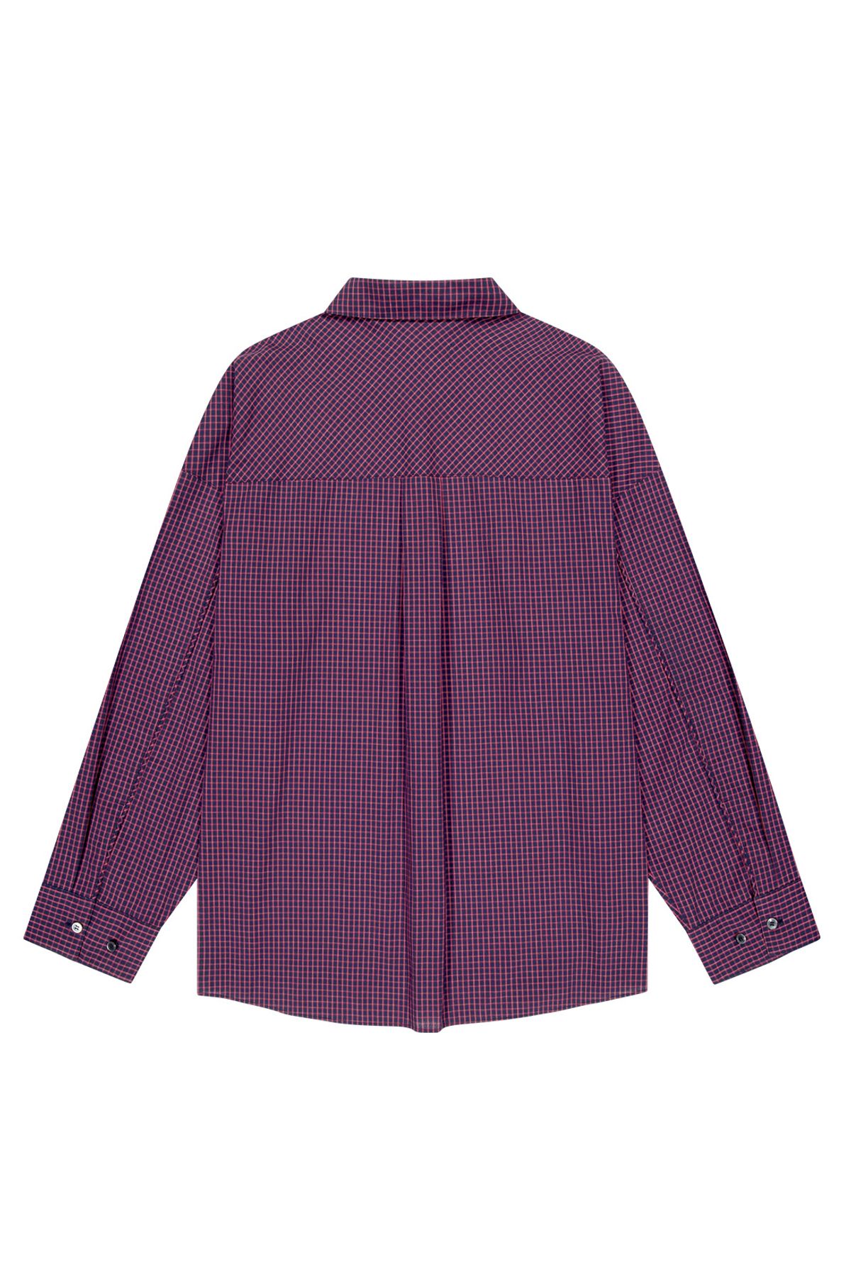 메아(MEA) CHECK PIPING SHIRT  [WINE]
