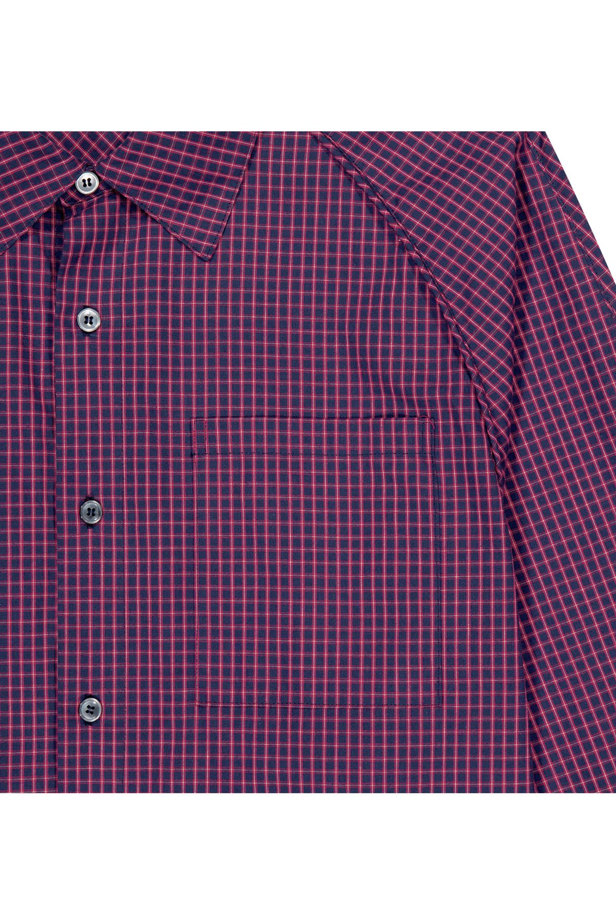 메아(MEA) CHECK PIPING SHIRT  [WINE]