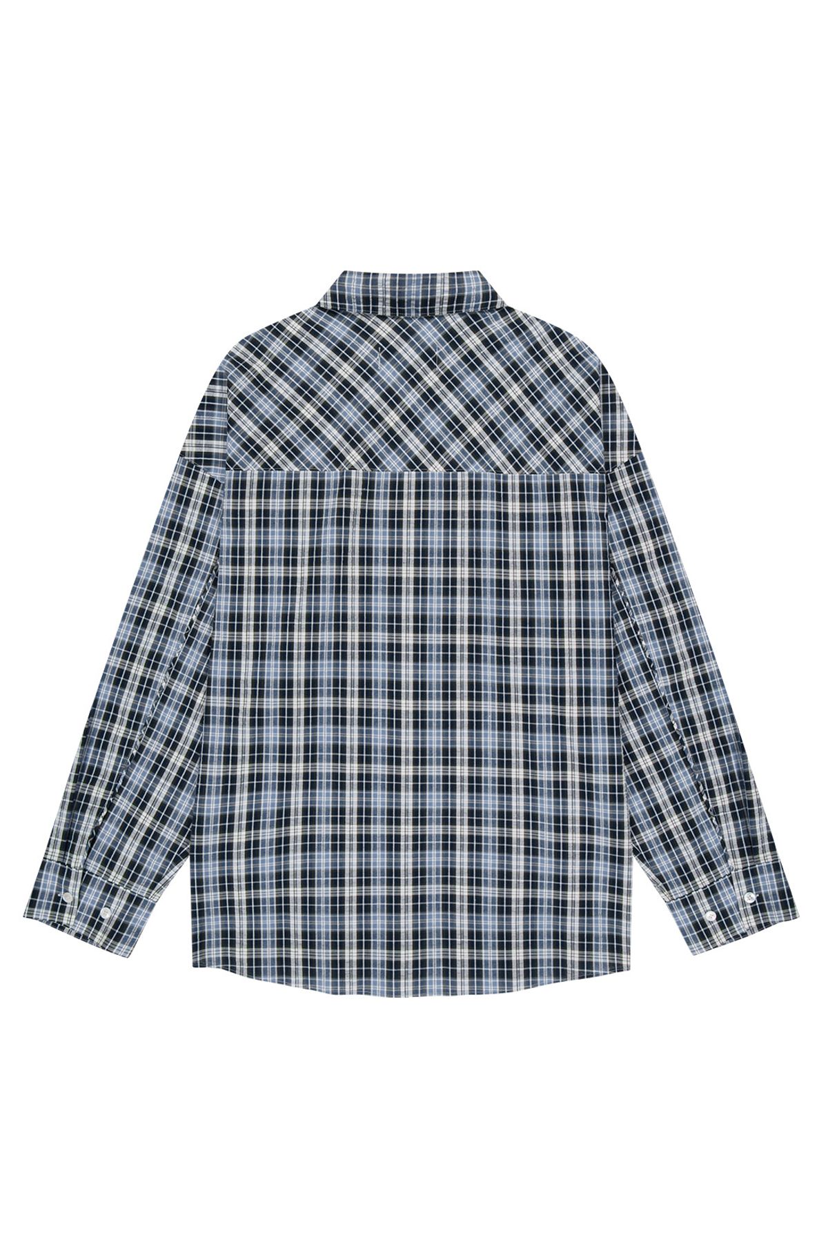 메아(MEA) CHECK PIPING SHIRT  [LIGHT BLUE]