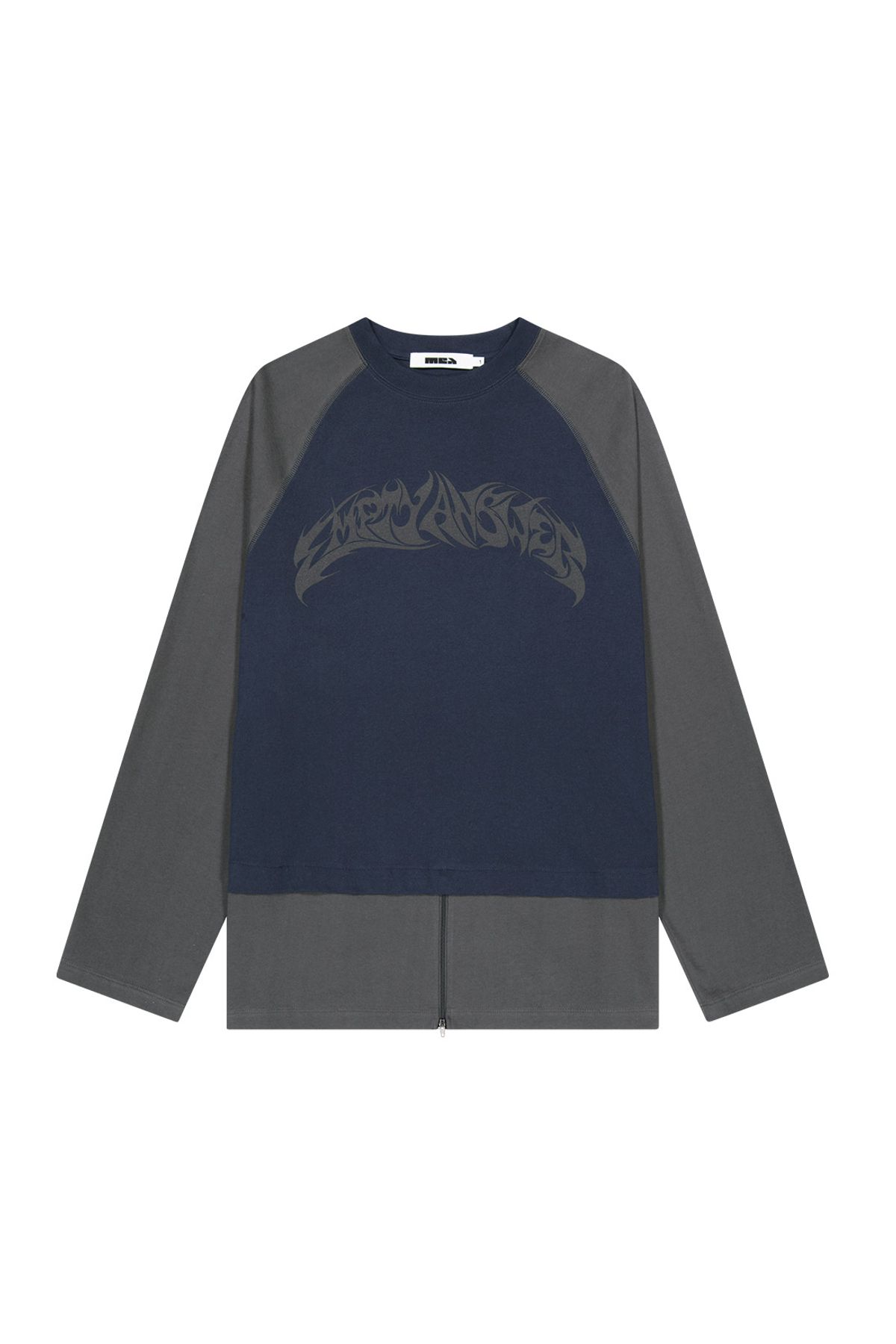 메아(MEA) LAYERED LONG SLEEVES TOP  [NAVY]