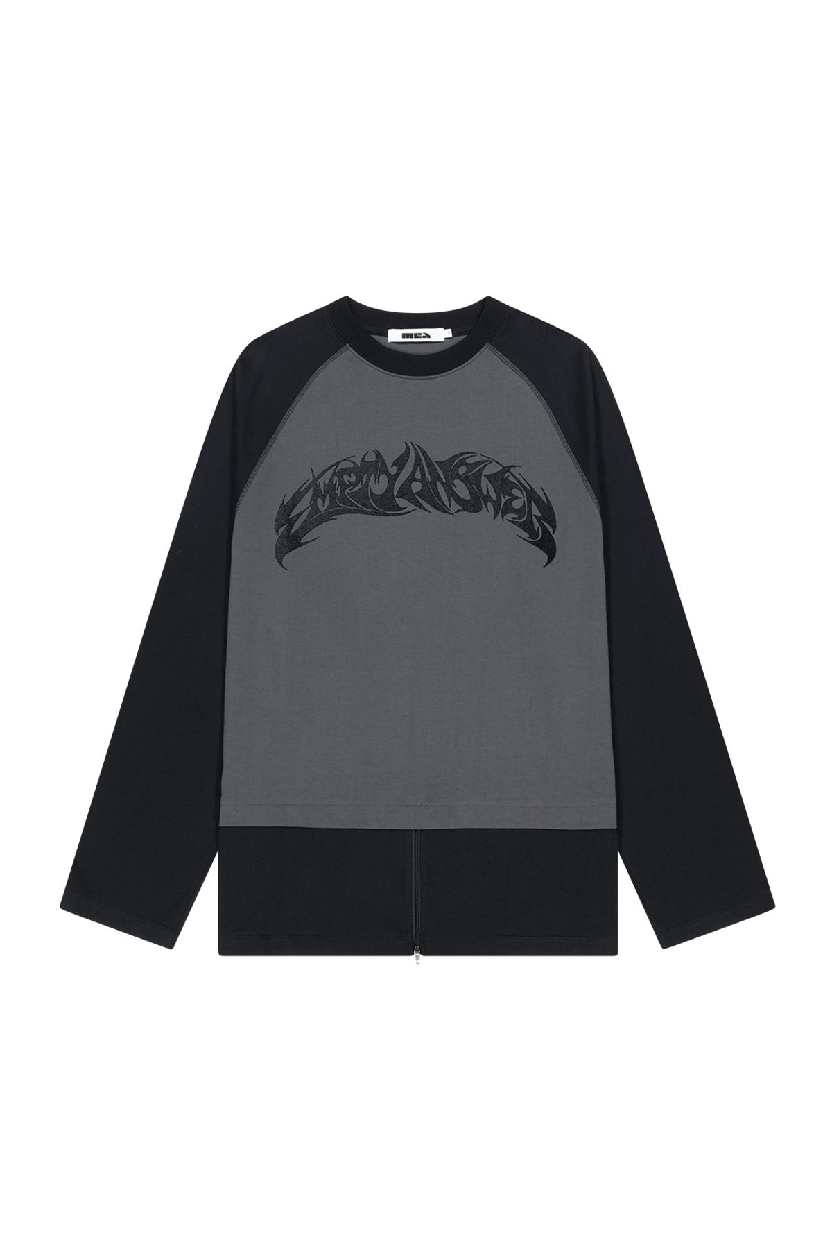메아(MEA) LAYERED LONG SLEEVES TOP  [DARK GREY]