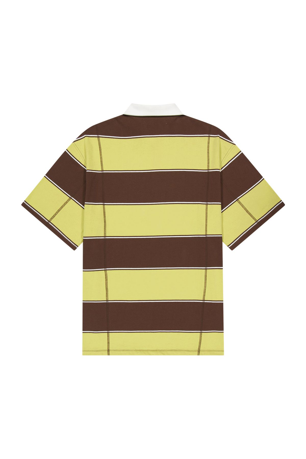 메아(MEA) SHORT SLEEVES STRIPE POLO  [BROWN]
