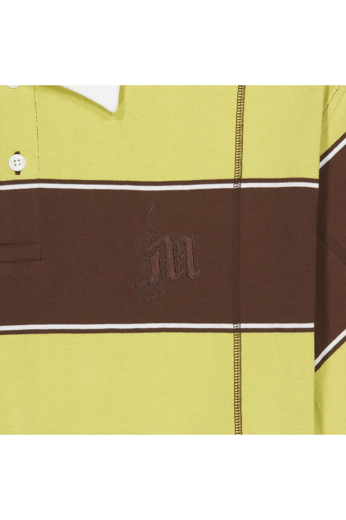 메아(MEA) SHORT SLEEVES STRIPE POLO  [BROWN]