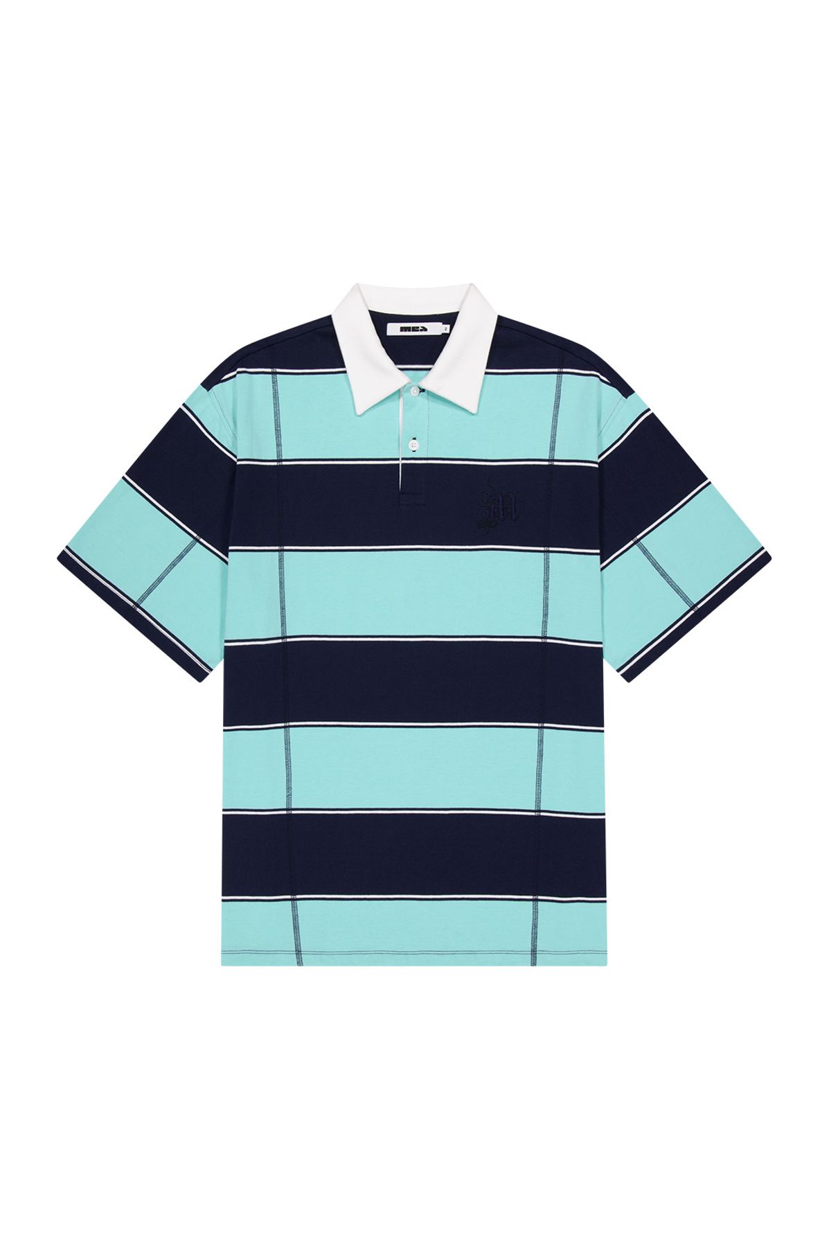 메아(MEA) SHORT SLEEVES STRIPE POLO  [NAVY]