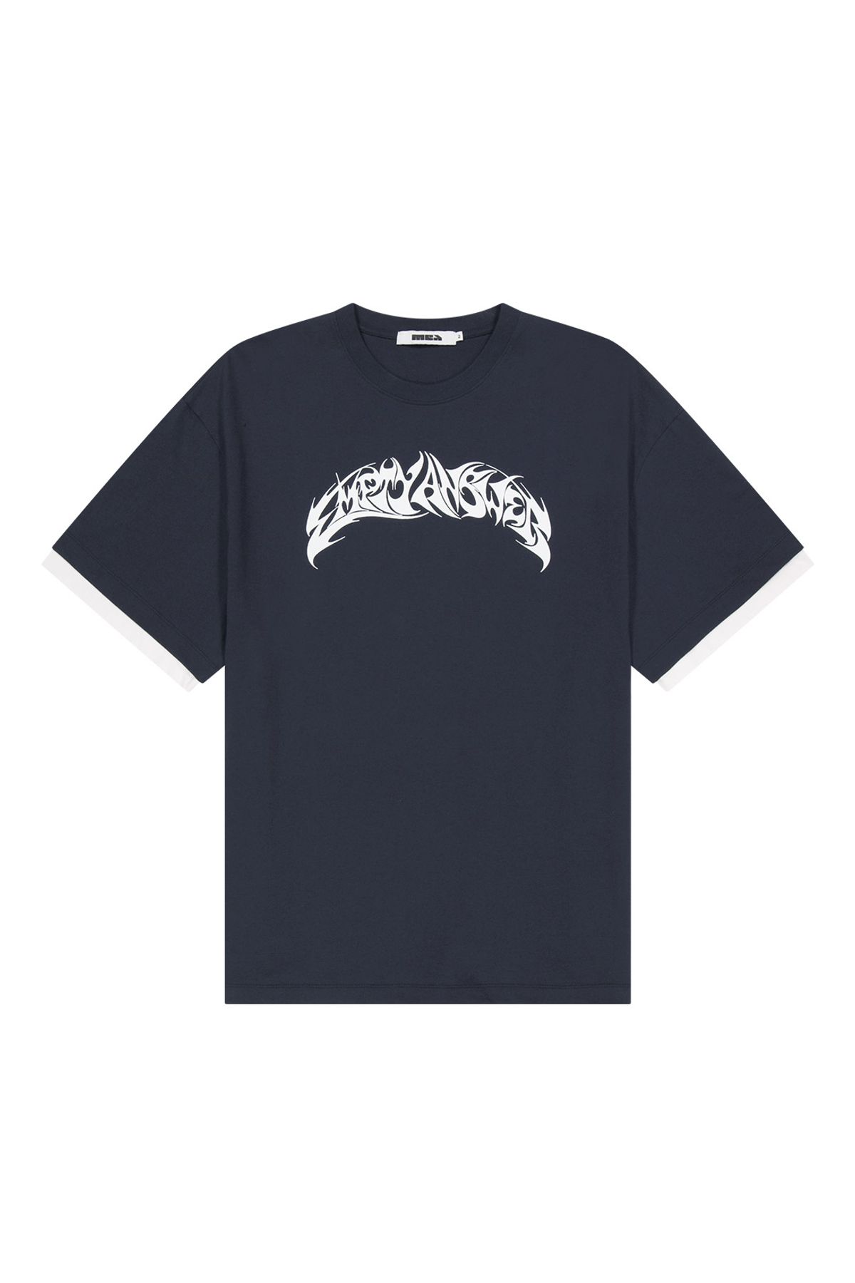 메아(MEA) LAYERED SLEEVES T-SHIRT  [NAVY]
