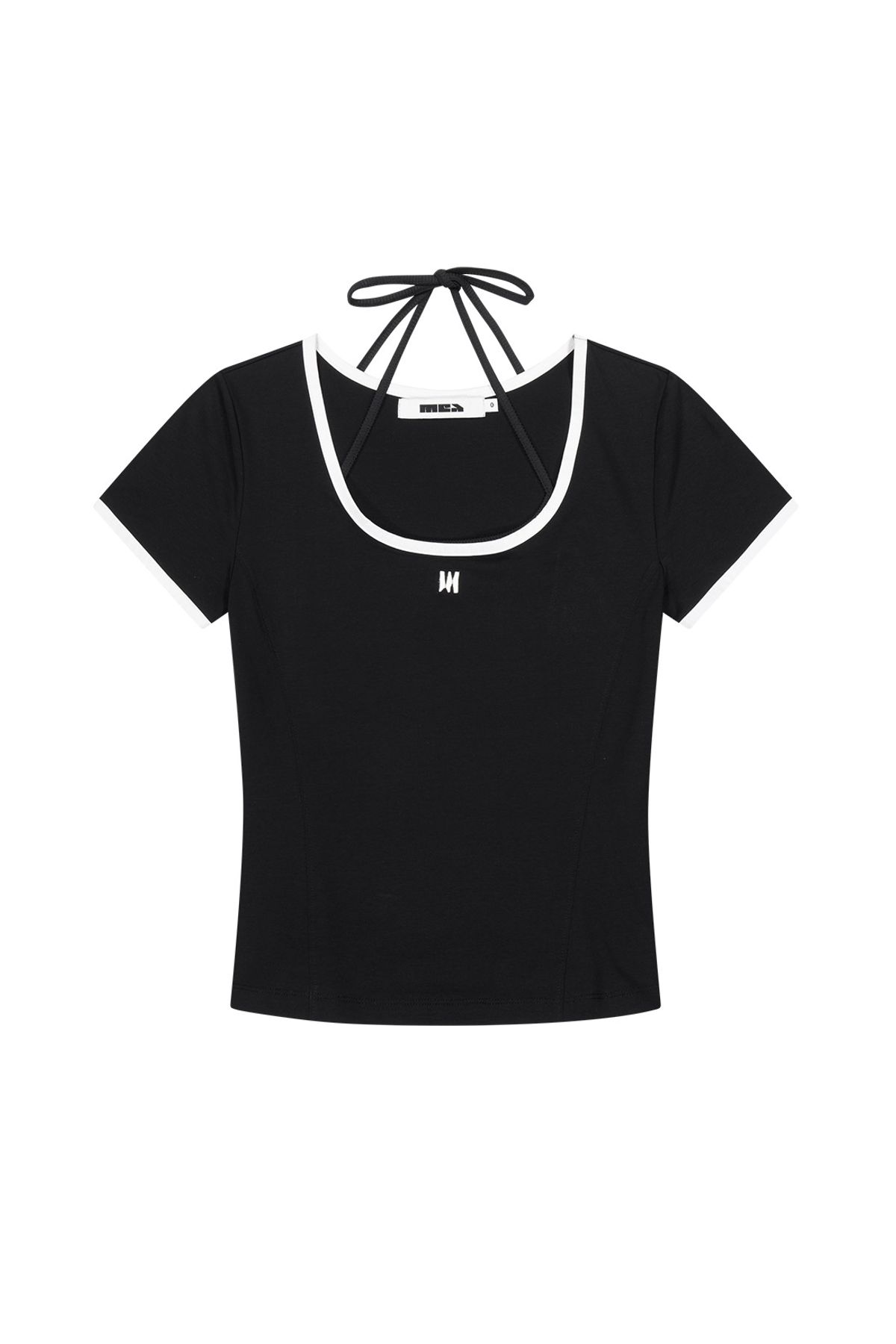 메아(MEA) HALTERNECK LAYERED TOP  [BLACK]
