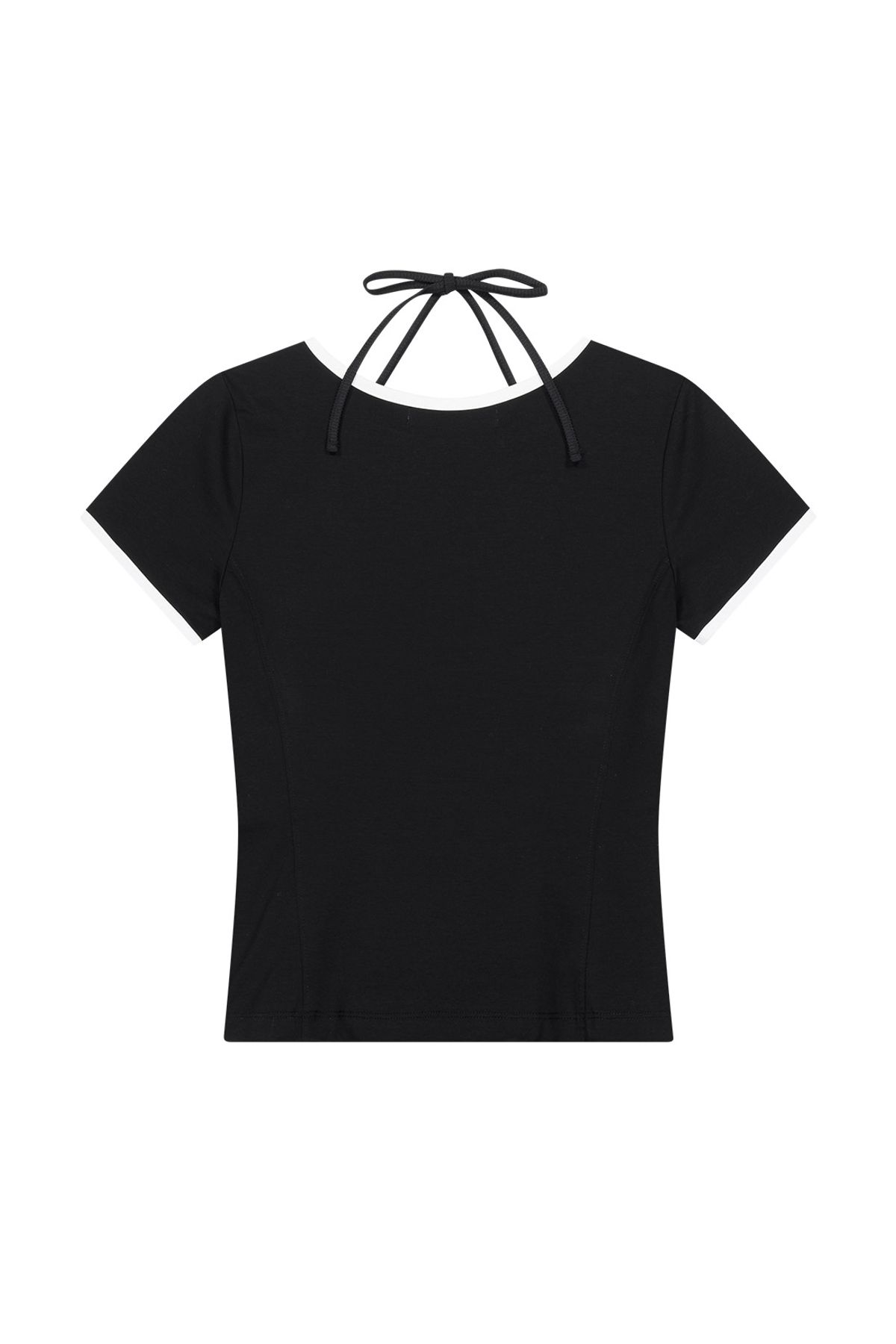 메아(MEA) HALTERNECK LAYERED TOP  [BLACK]