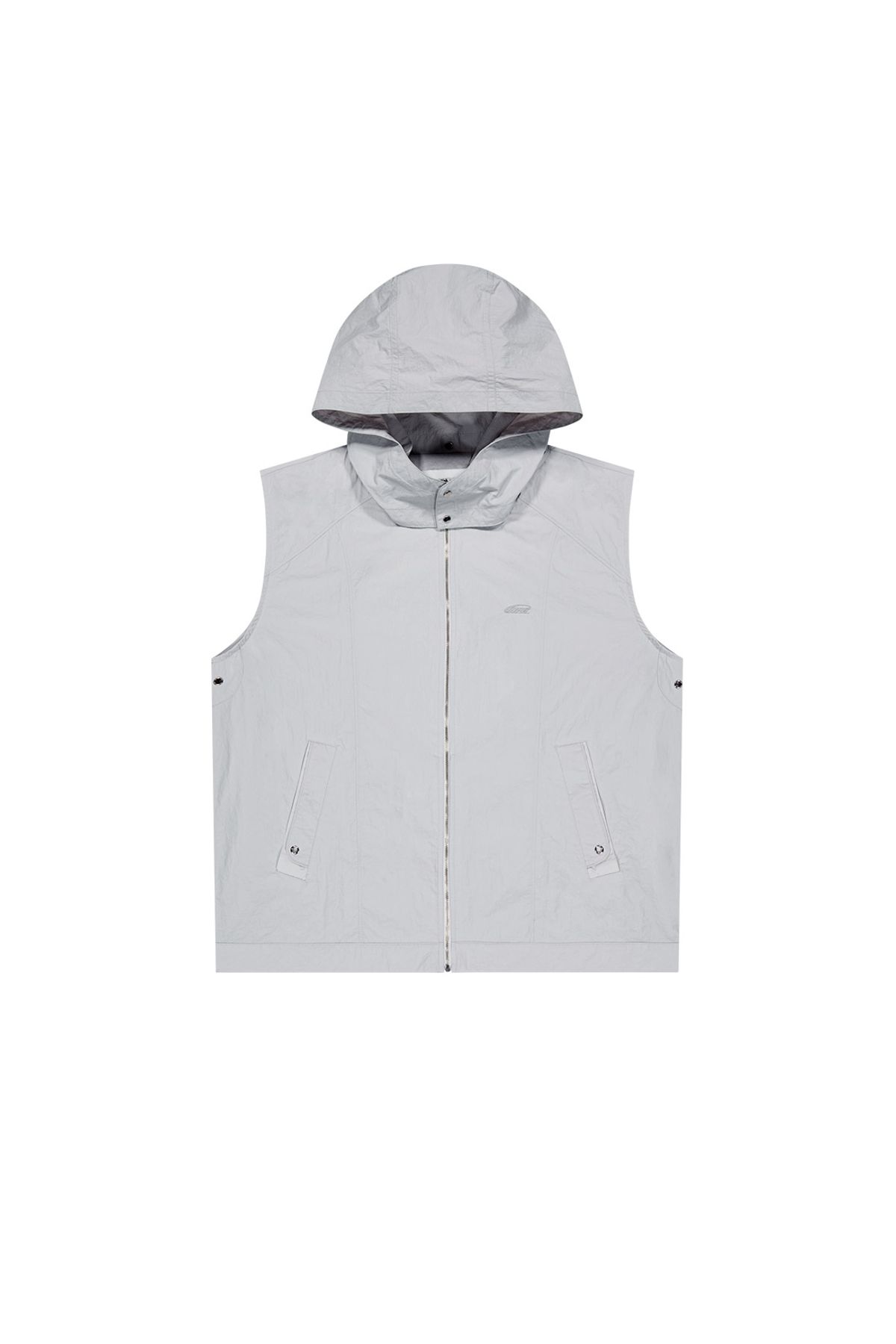 메아(MEA) NYLON HOOD VEST [LIGHT GREY]