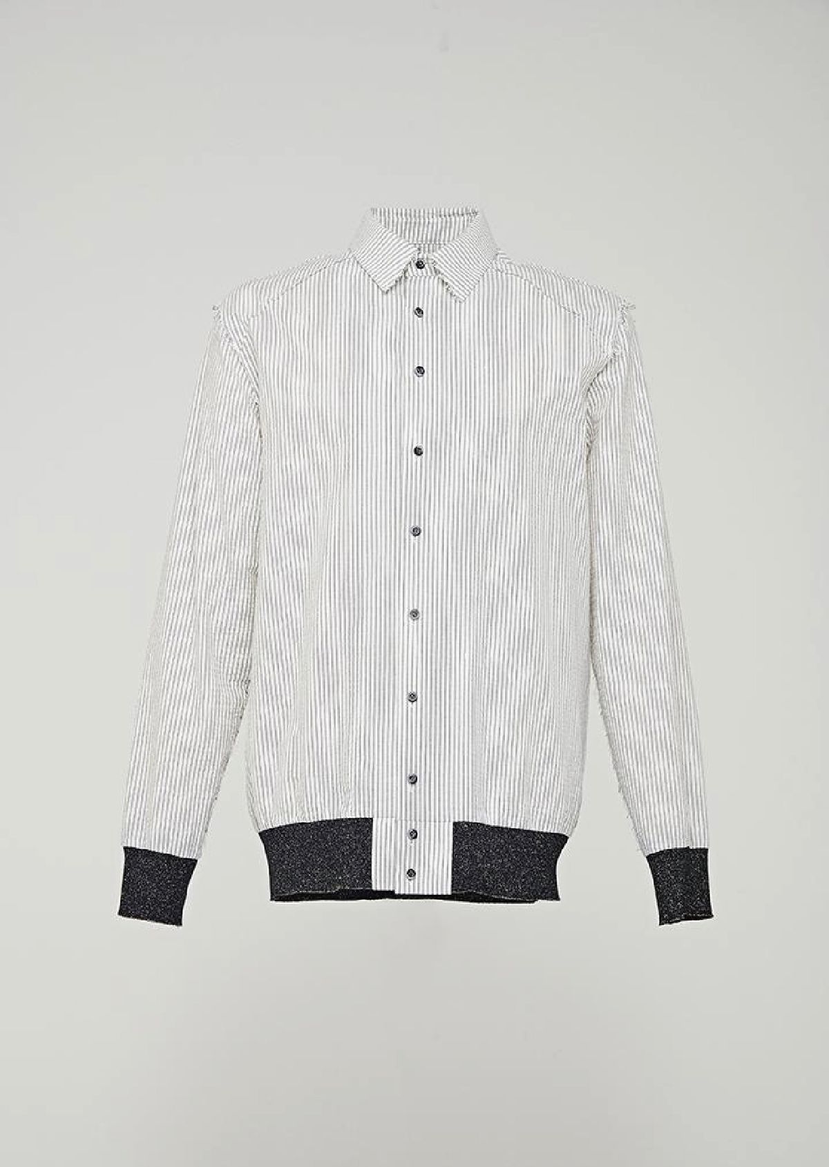 발로렌(VALOREN) Ribbed Hem Stripe Shirt