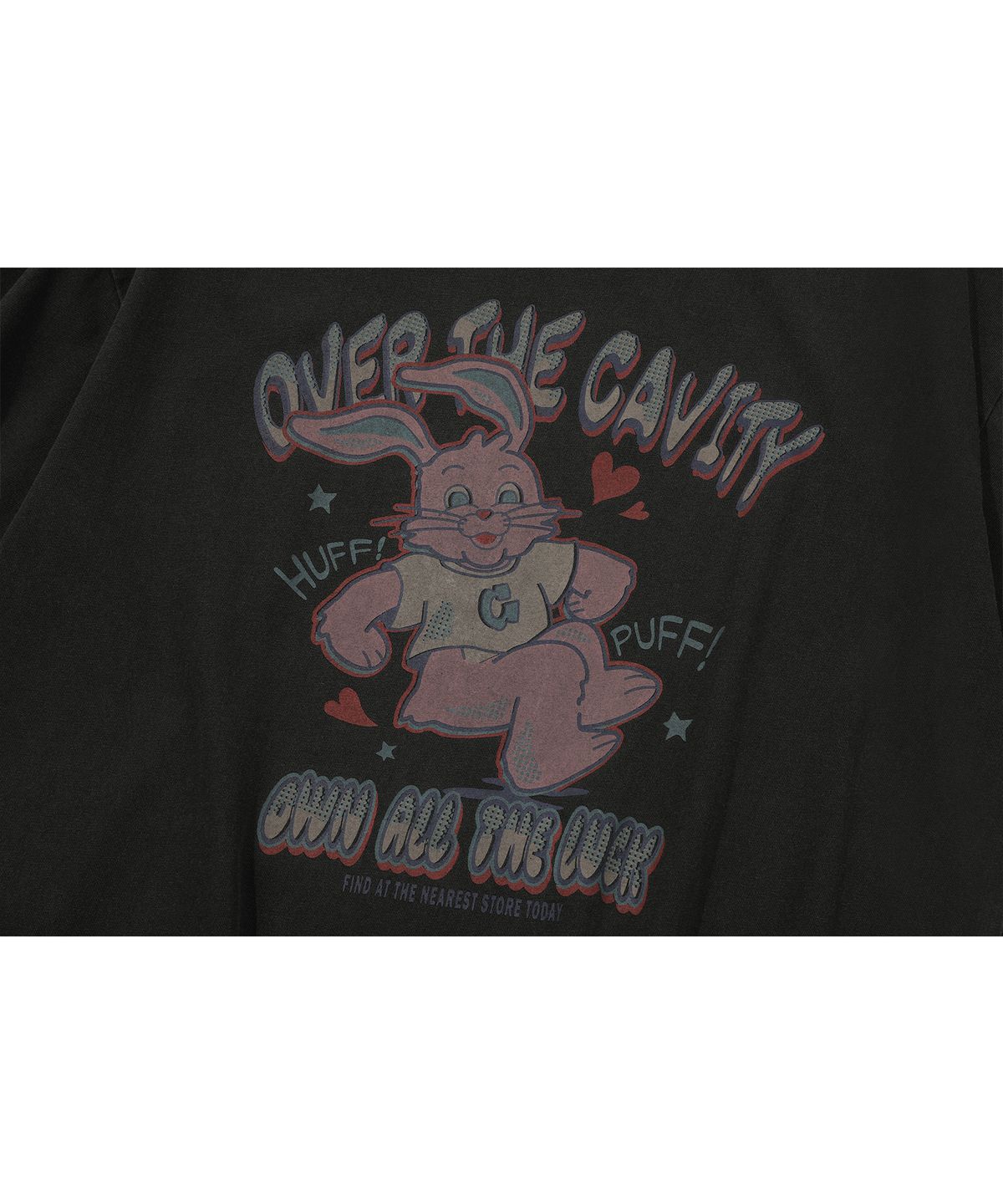 꼼파뇨(CPGN STUDIO) HUFF Hoppi 피그먼트 반팔티 스모크블랙