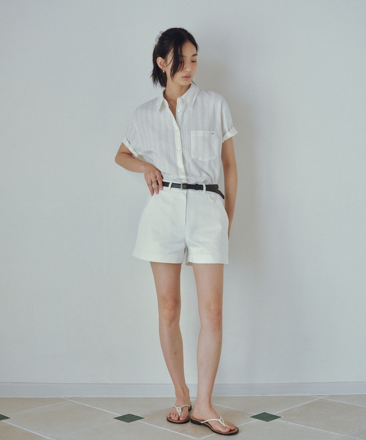 유라고(URAGO) Stripe half sleeve shirt