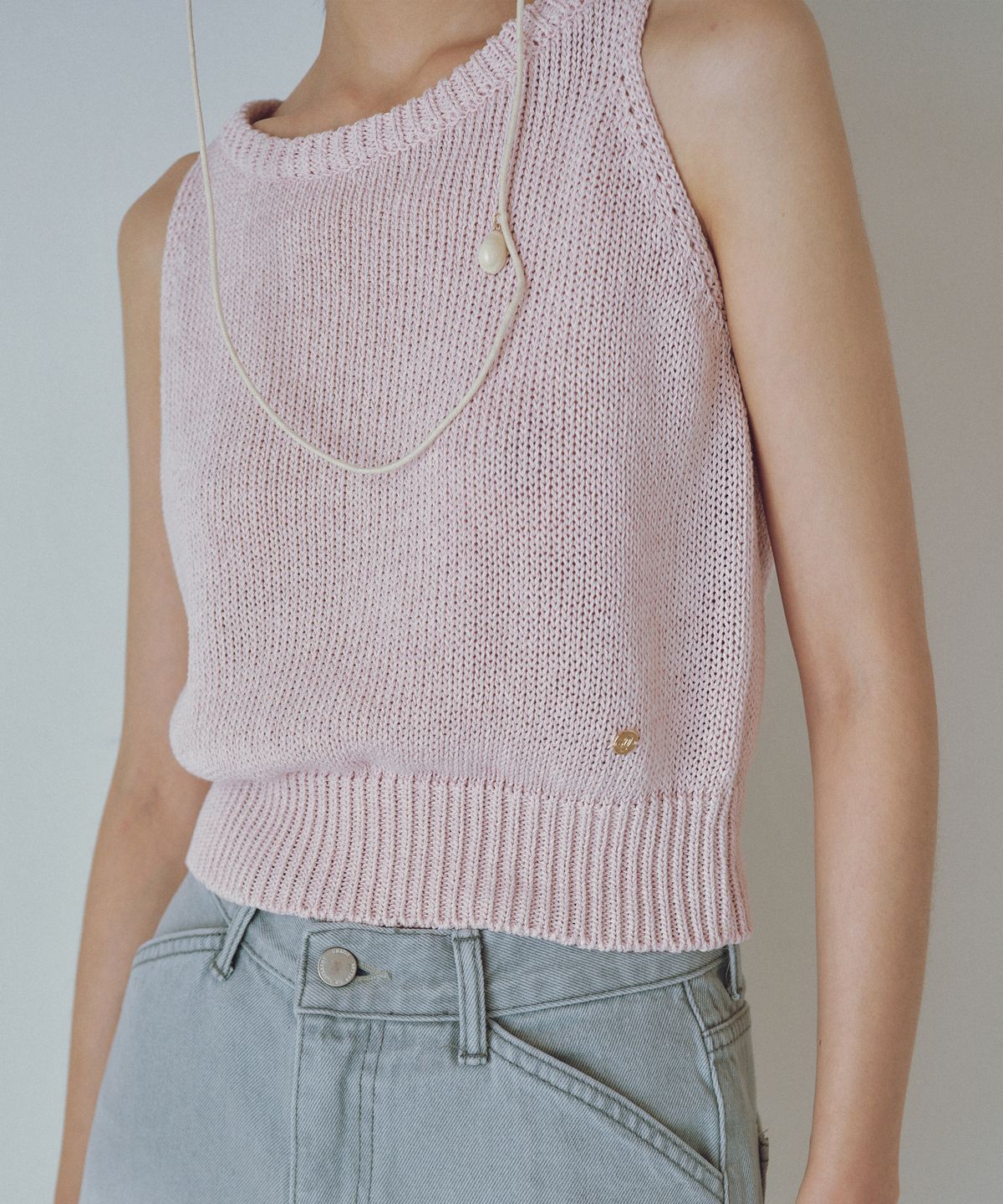 유라고(URAGO) Paper boatneck knit sleeveless