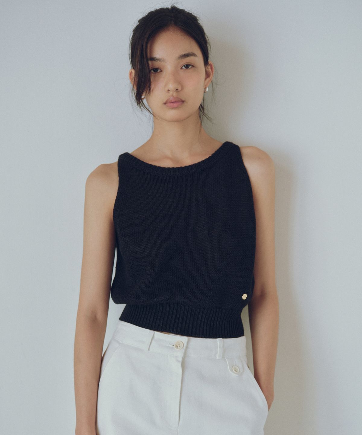 유라고(URAGO) Paper boatneck knit sleeveless