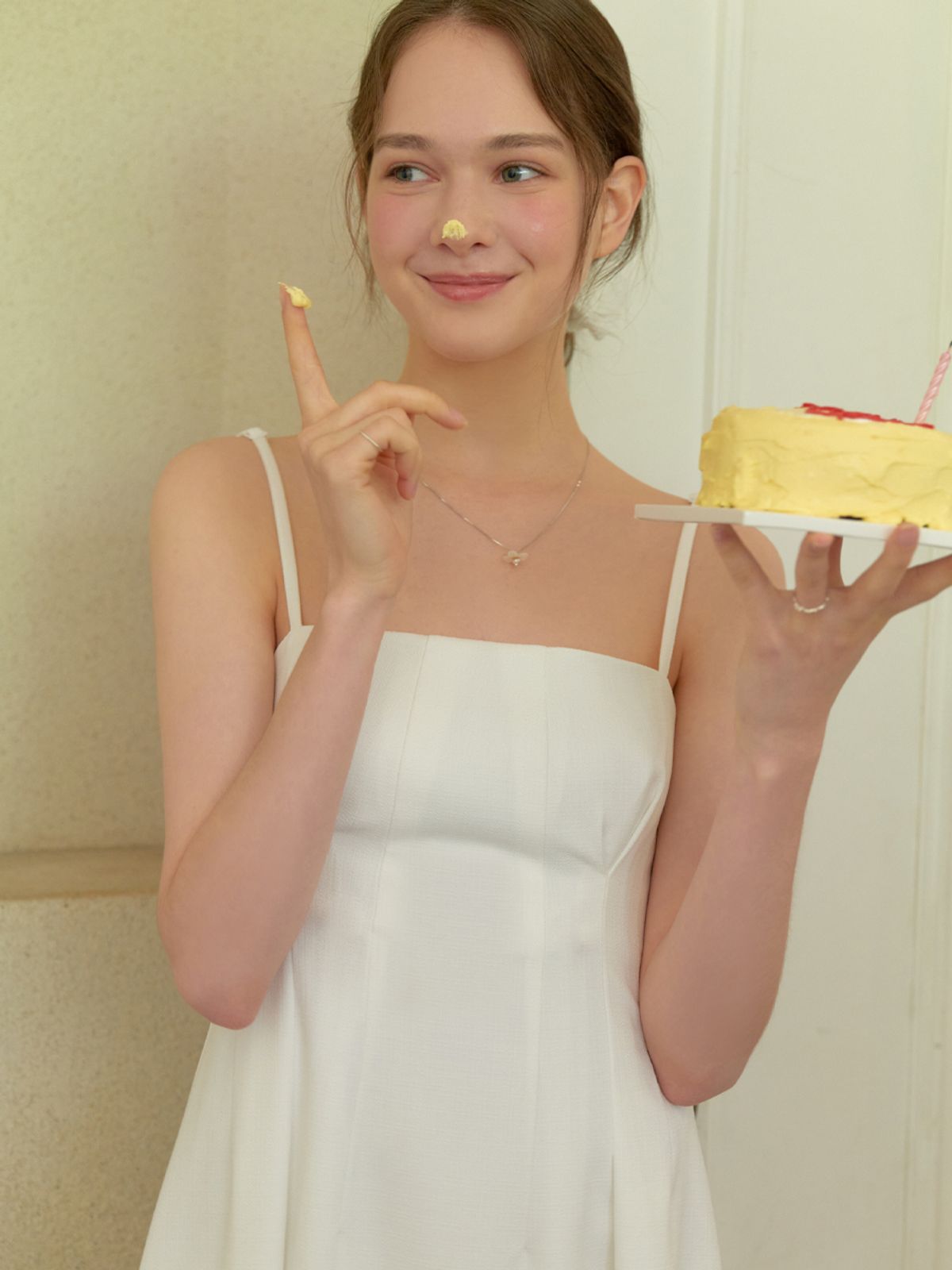 리엘(RE L) Summer holiday dress (white)