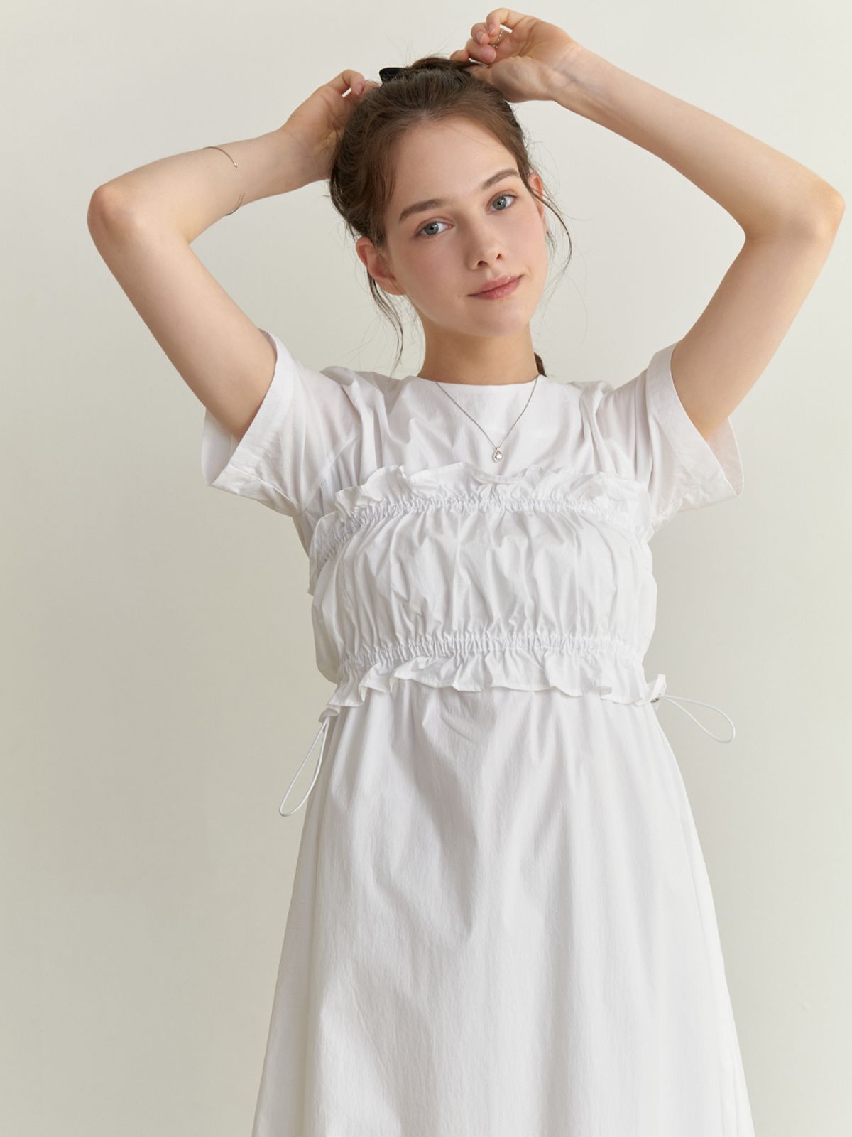 리엘(RE L) Flavor layered set dress (white)