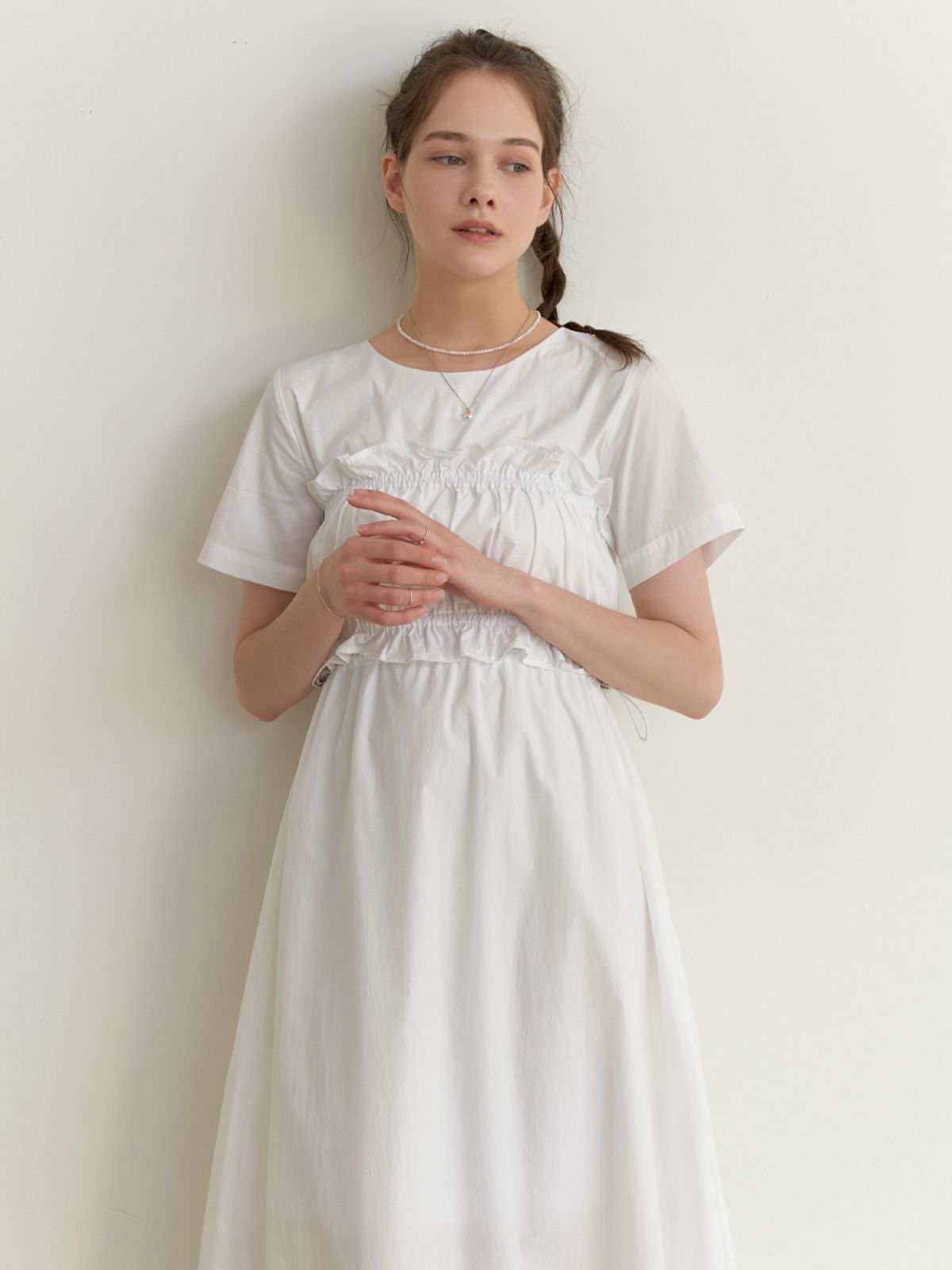리엘(RE L) Flavor layered set dress (white)