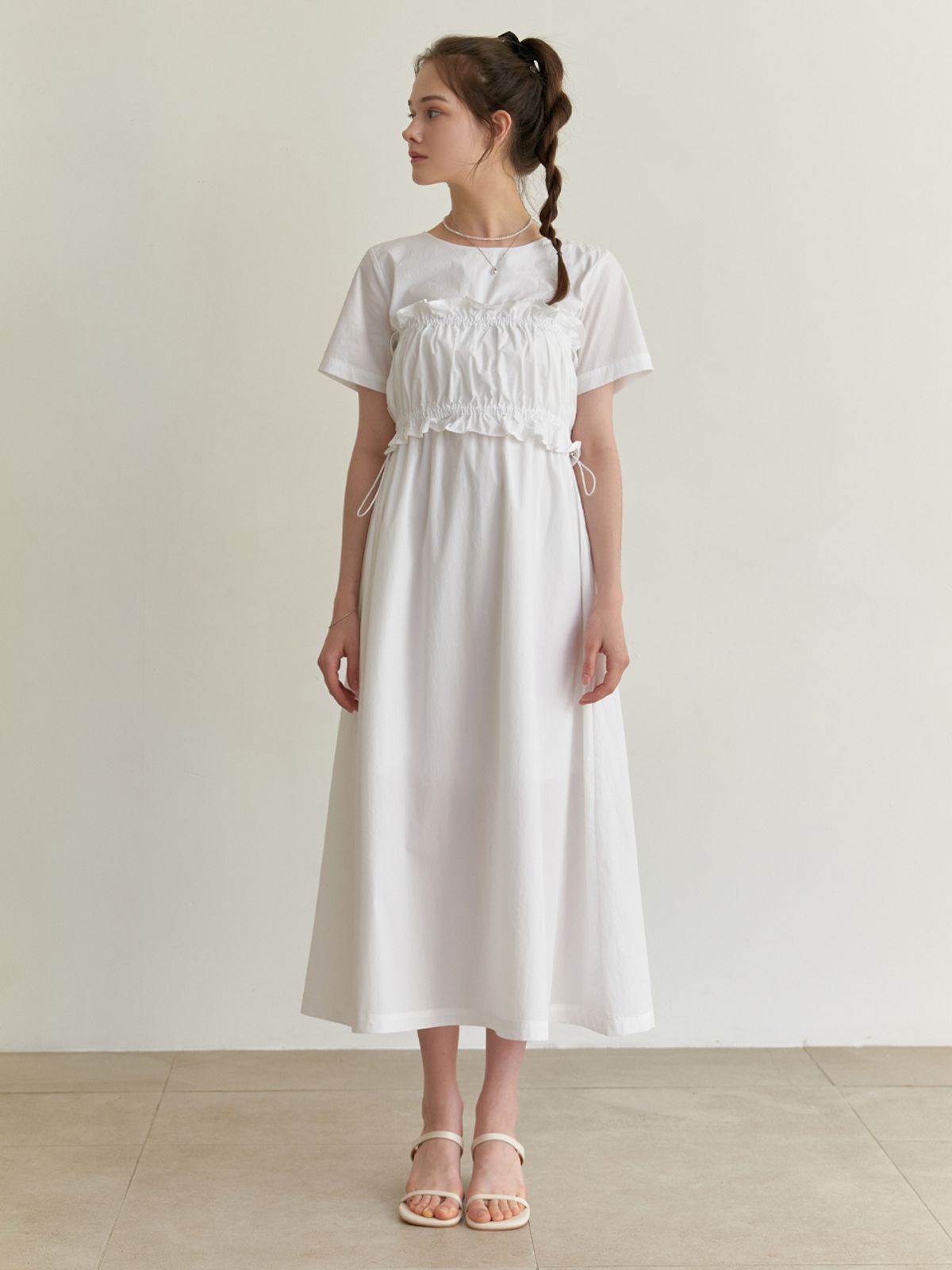리엘(RE L) Flavor layered set dress (white)
