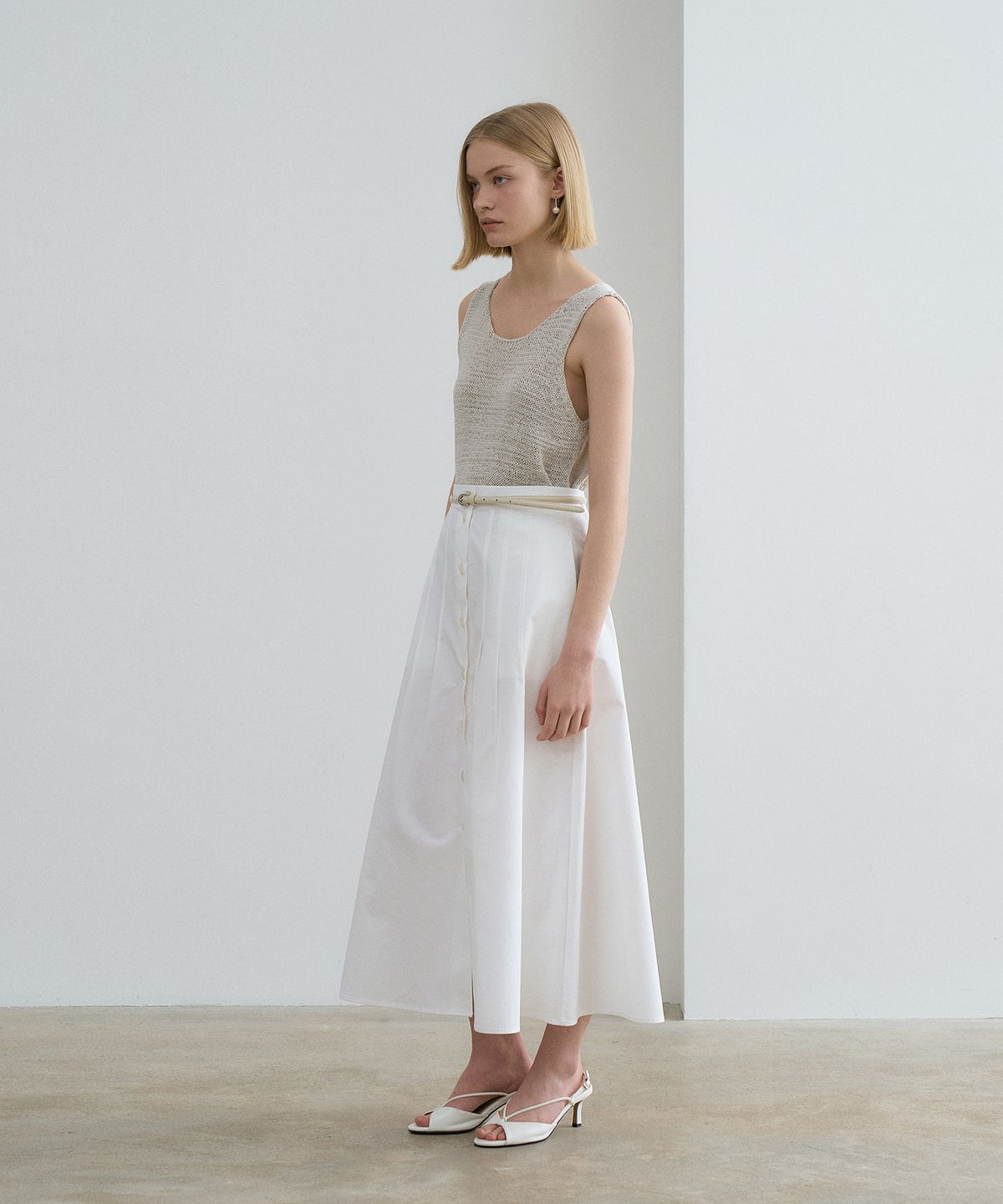 르네제이(RENEJ) A Line Button Skirt
