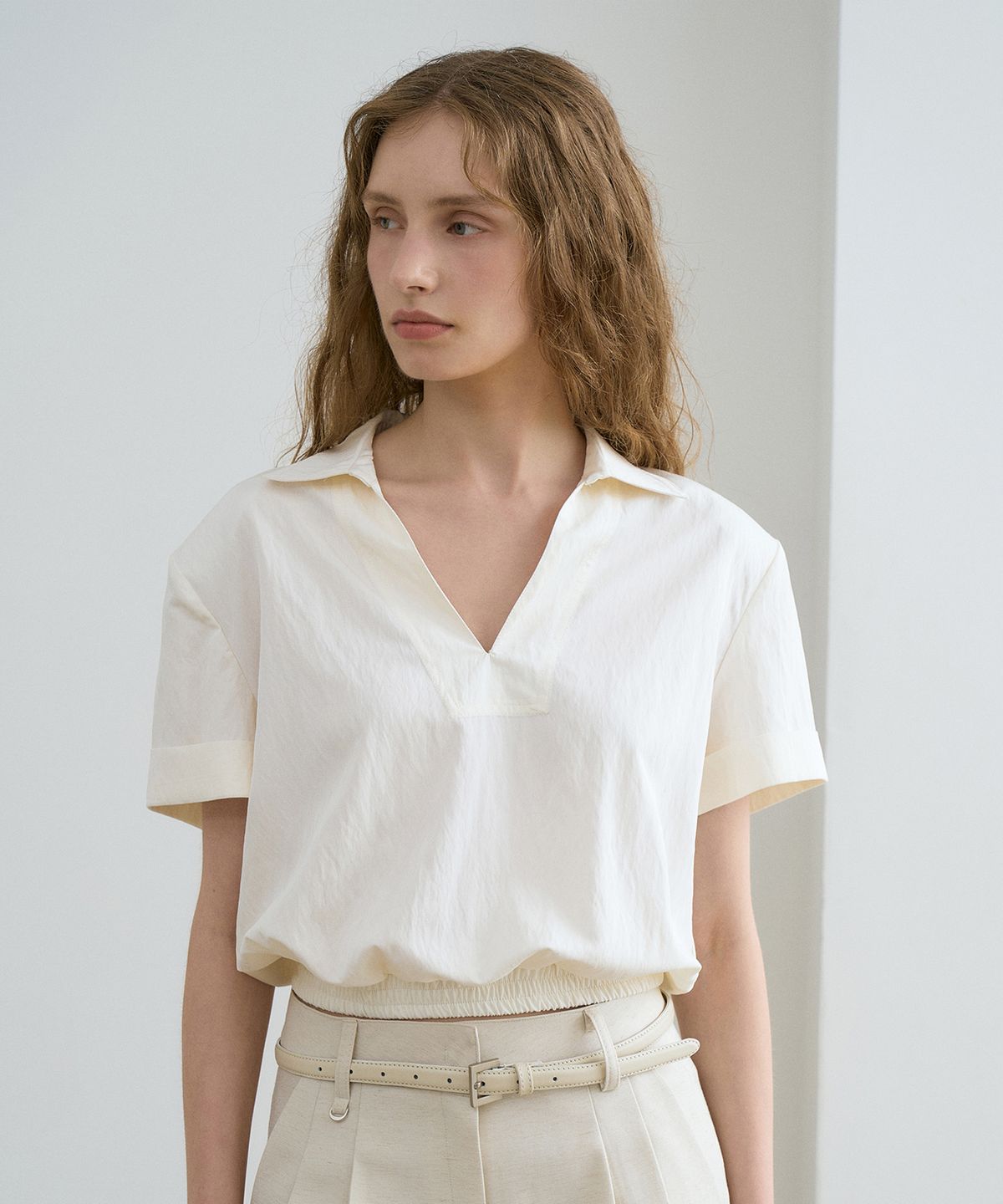 르네제이(RENEJ) Collar Banding Blouse