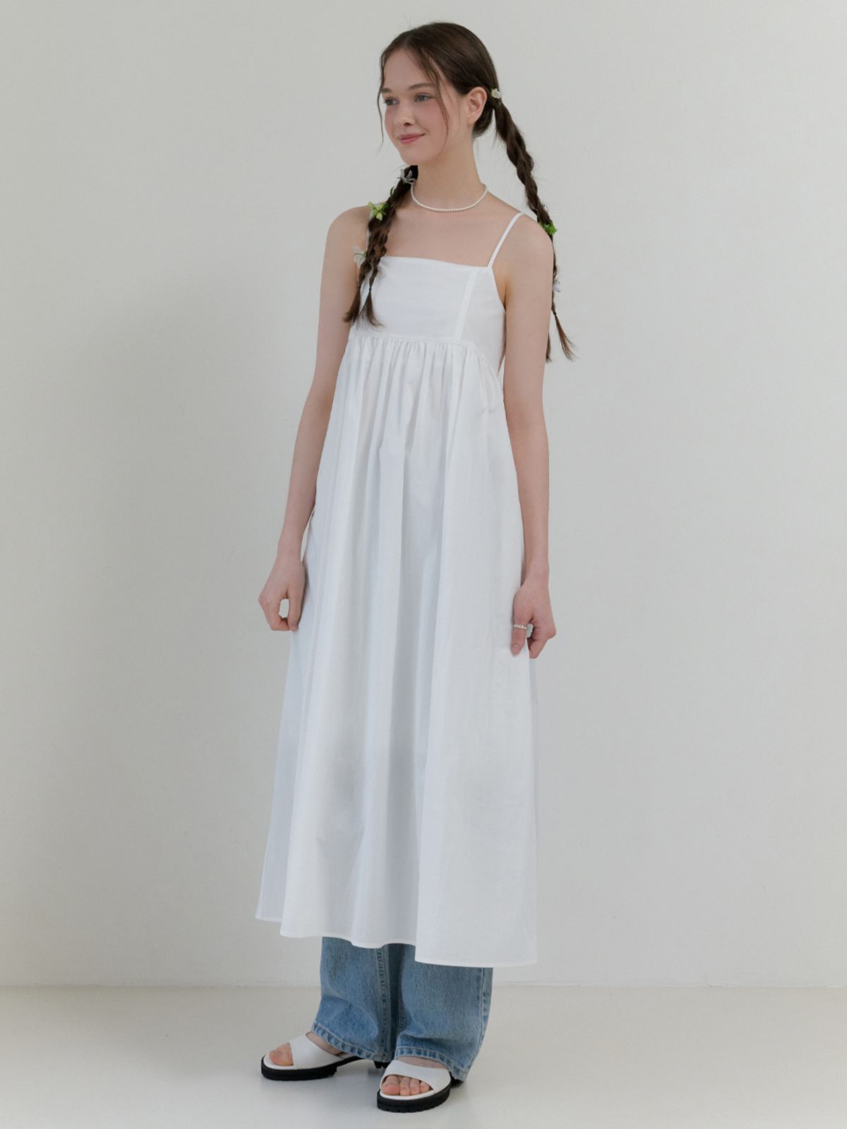 리엘(RE L) Backless strap dress (white)