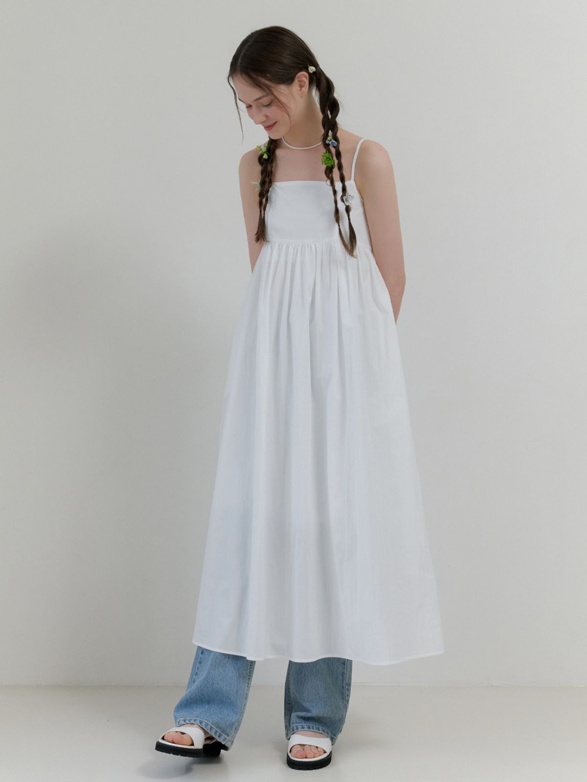 리엘(RE L) Backless strap dress (white)