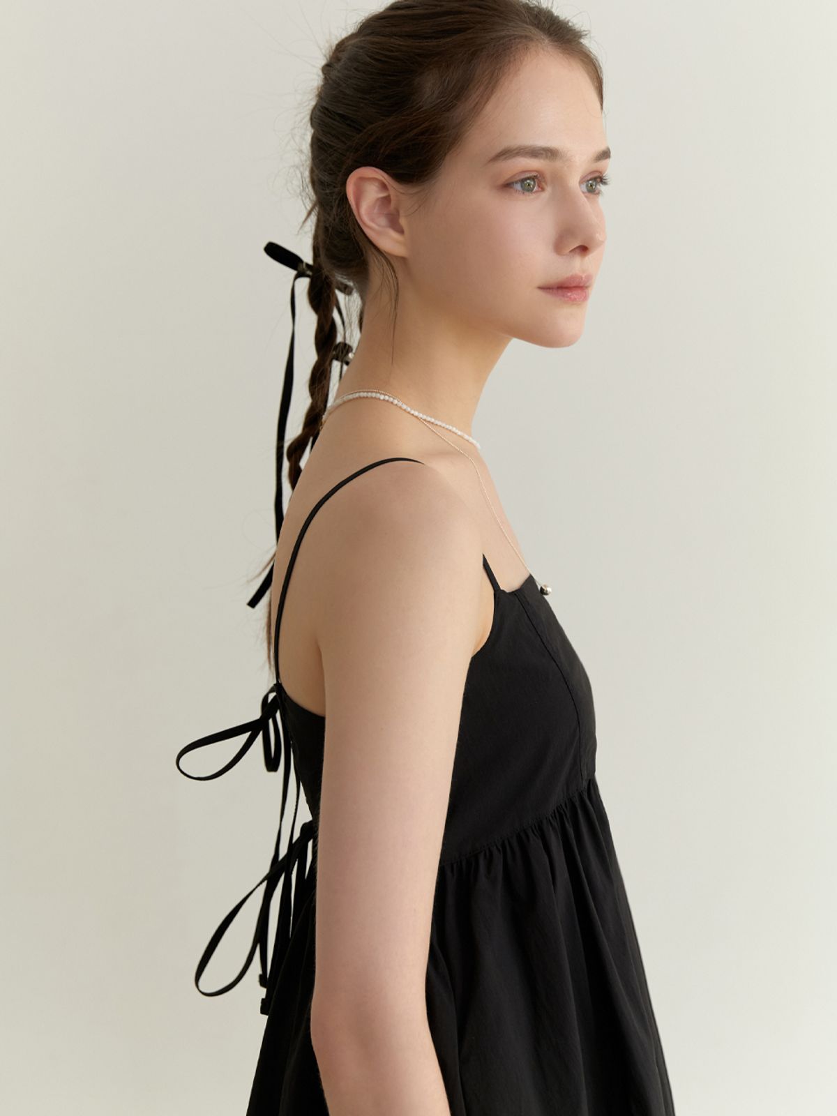 리엘(RE L) Backless strap dress (black)