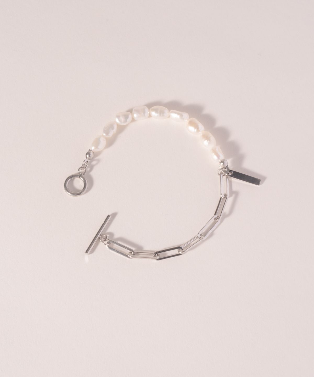 노비스도쿄(NOVICE TOKYO) 바로크 진주 체인 팔찌 Baroque Pearl & Chain Bracelet