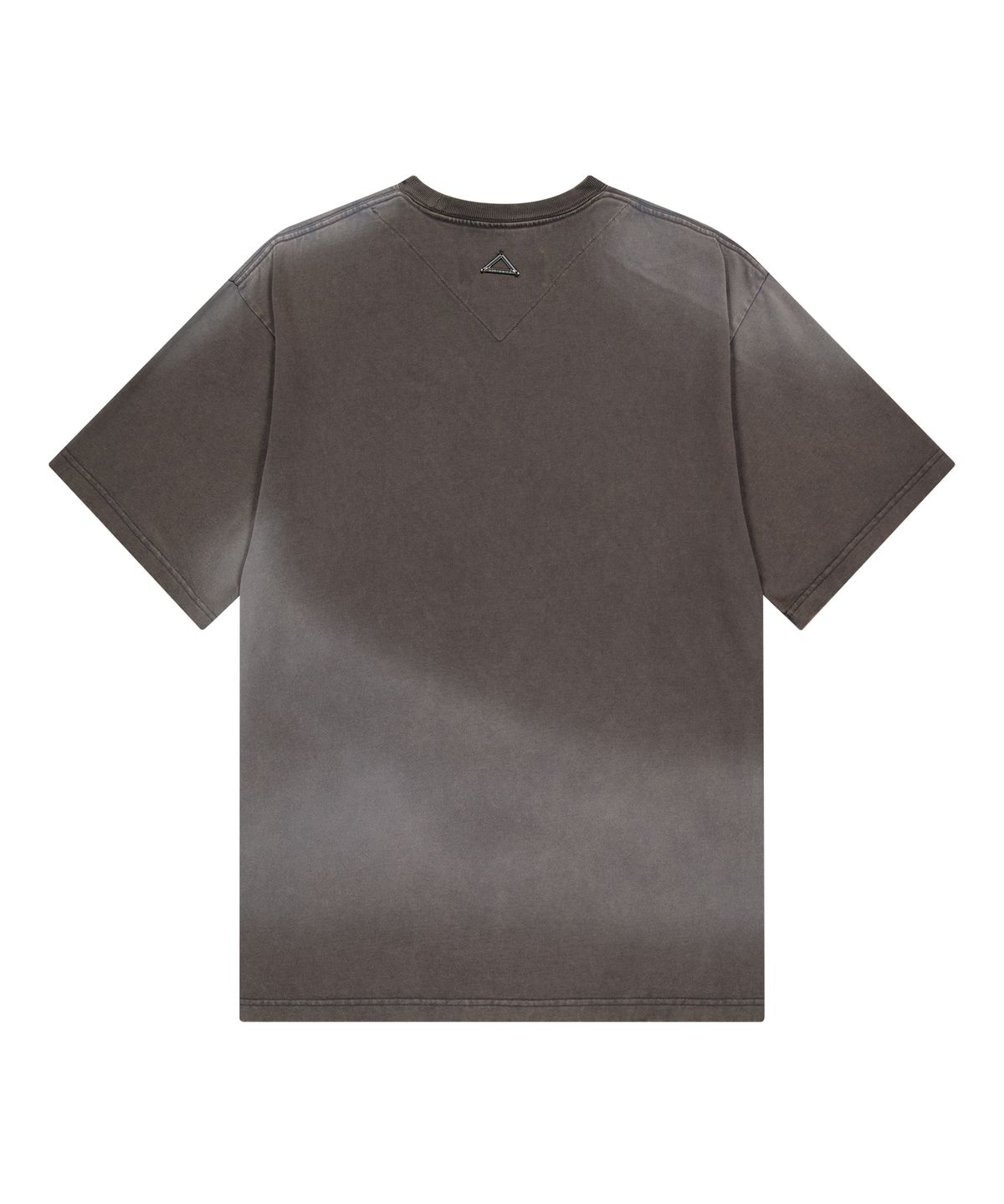 언지미크(UNGIMMICK) SPRAY WASHED LOGO T-SHIRT (DEEP BROWN)