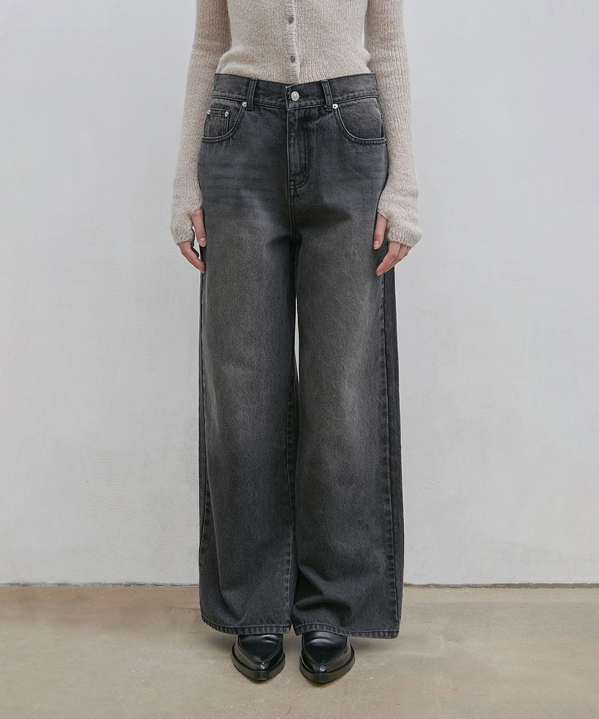 로우타이드(LOW TIDE) VTG WASHING DENIM PANTS [BLACK]
