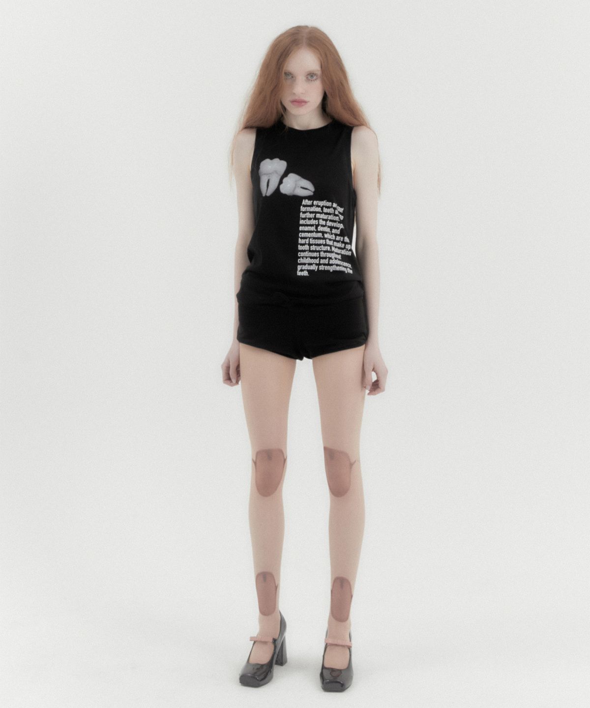 카터(KATER) Teeth Sleeveless Tee - BLACK