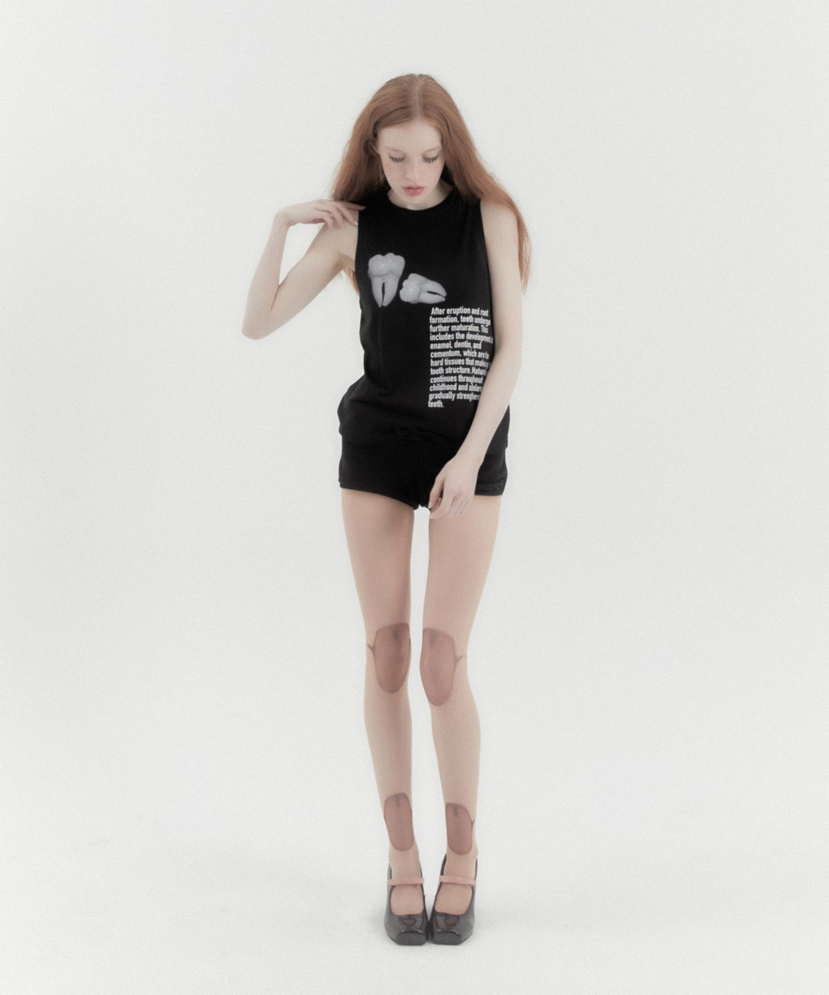 카터(KATER) Teeth Sleeveless Tee - BLACK