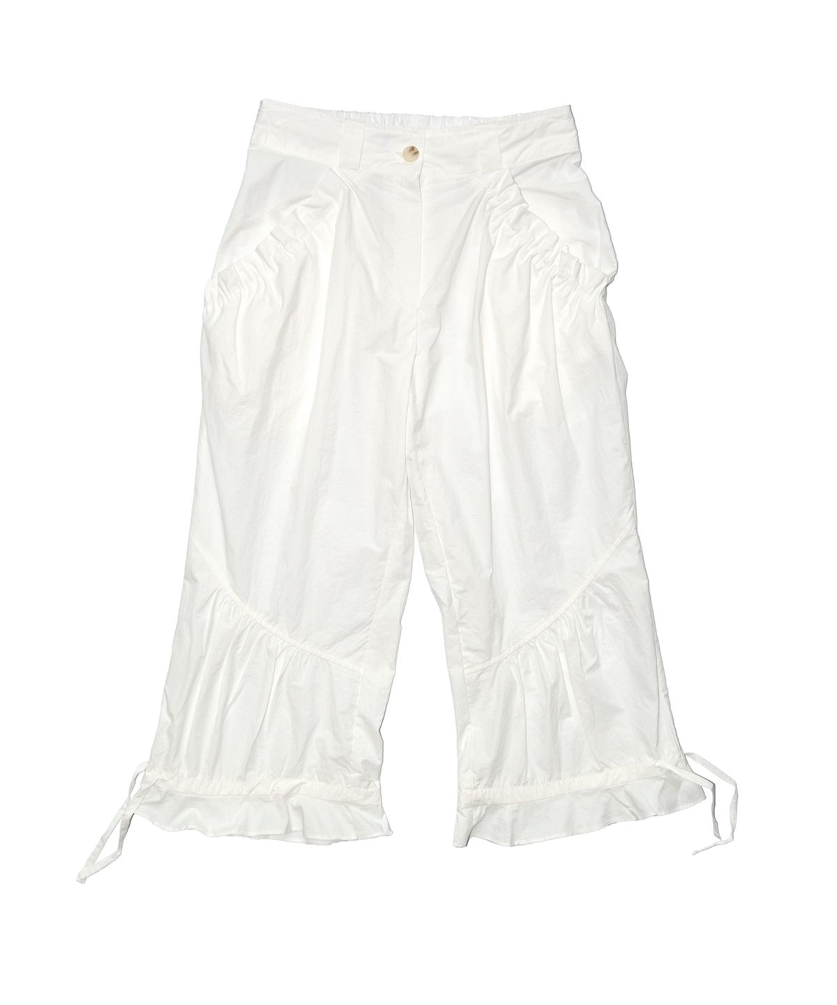 카터(KATER) Capri Nylon Shirring Pants - IVORY