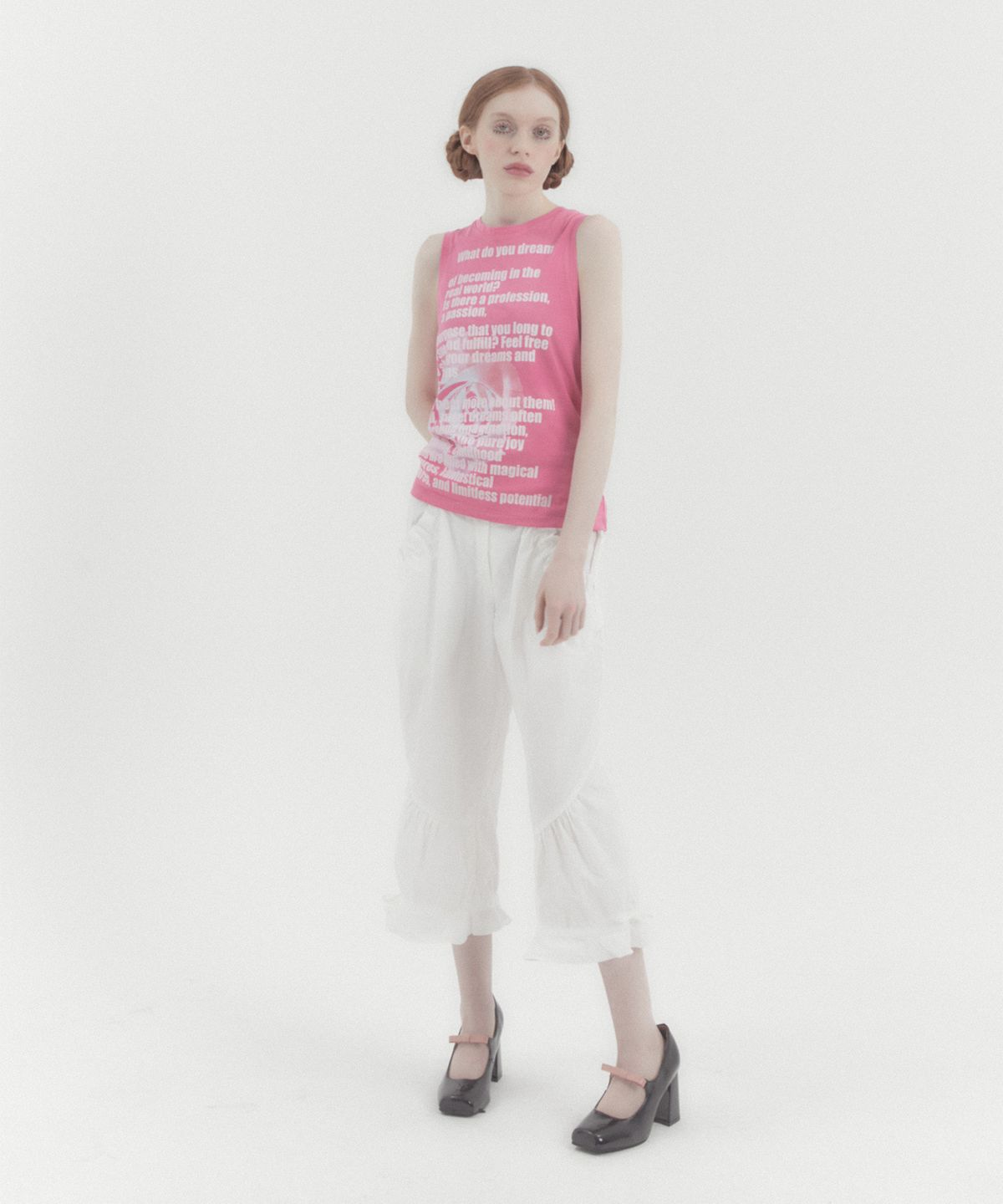 카터(KATER) Capri Nylon Shirring Pants - IVORY