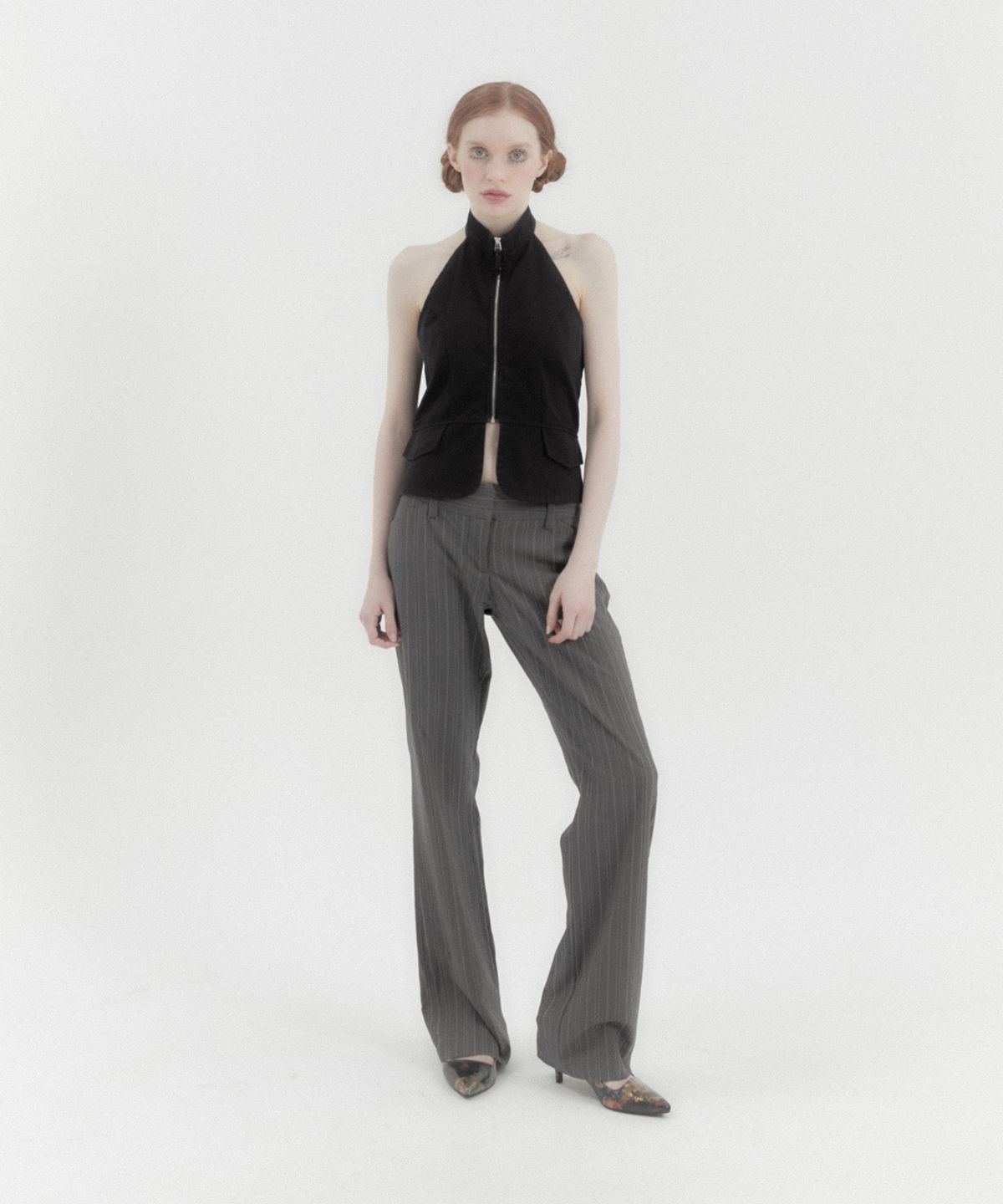 카터(KATER) Halter Waistcoat Top - BLACK