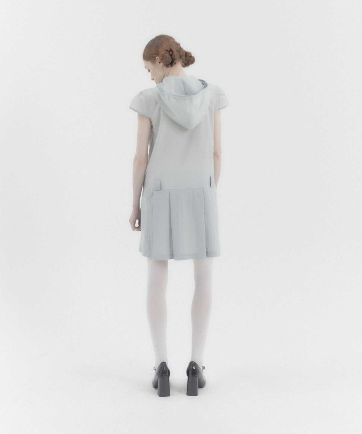 카터(KATER) Dolls Hoodie Cap Sleeve Dress - SKY