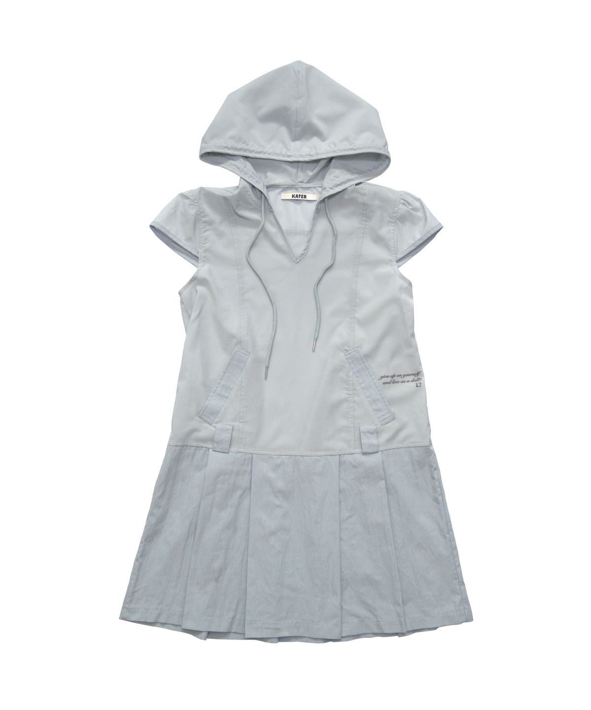 카터(KATER) Dolls Hoodie Cap Sleeve Dress - SKY