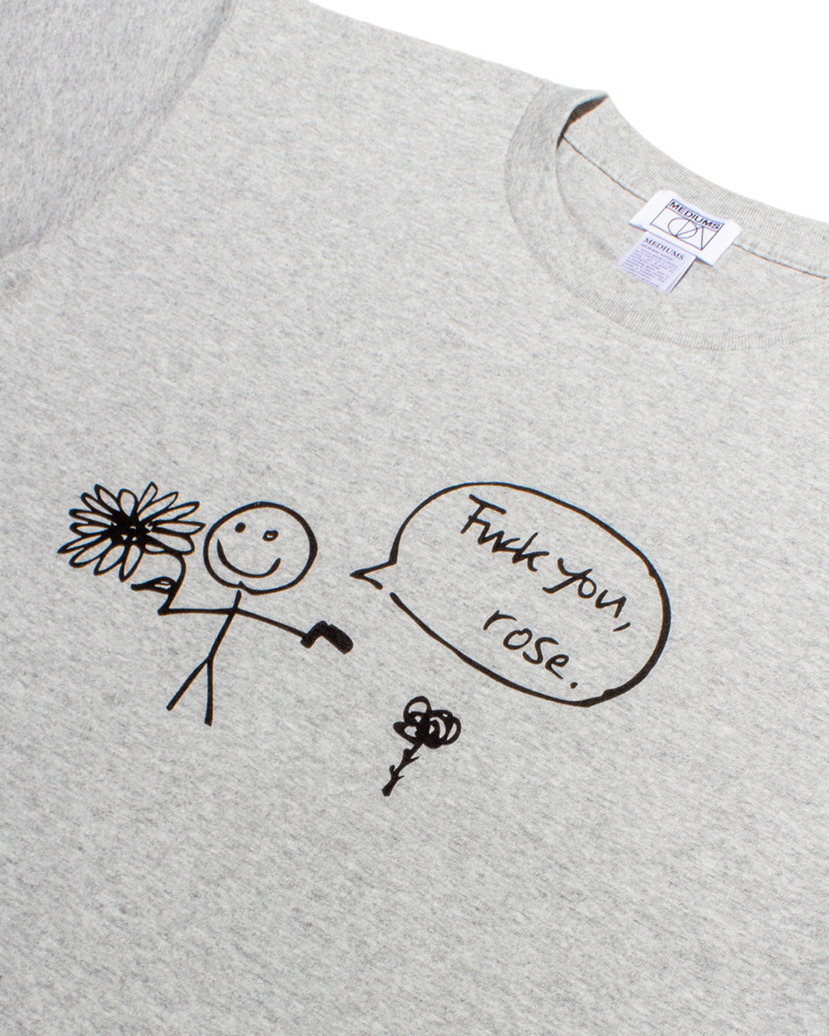 미디엄스(MEDIUMS) Fuck you, rose Tee - Heather Gray (뻐큐 로즈 티셔츠)