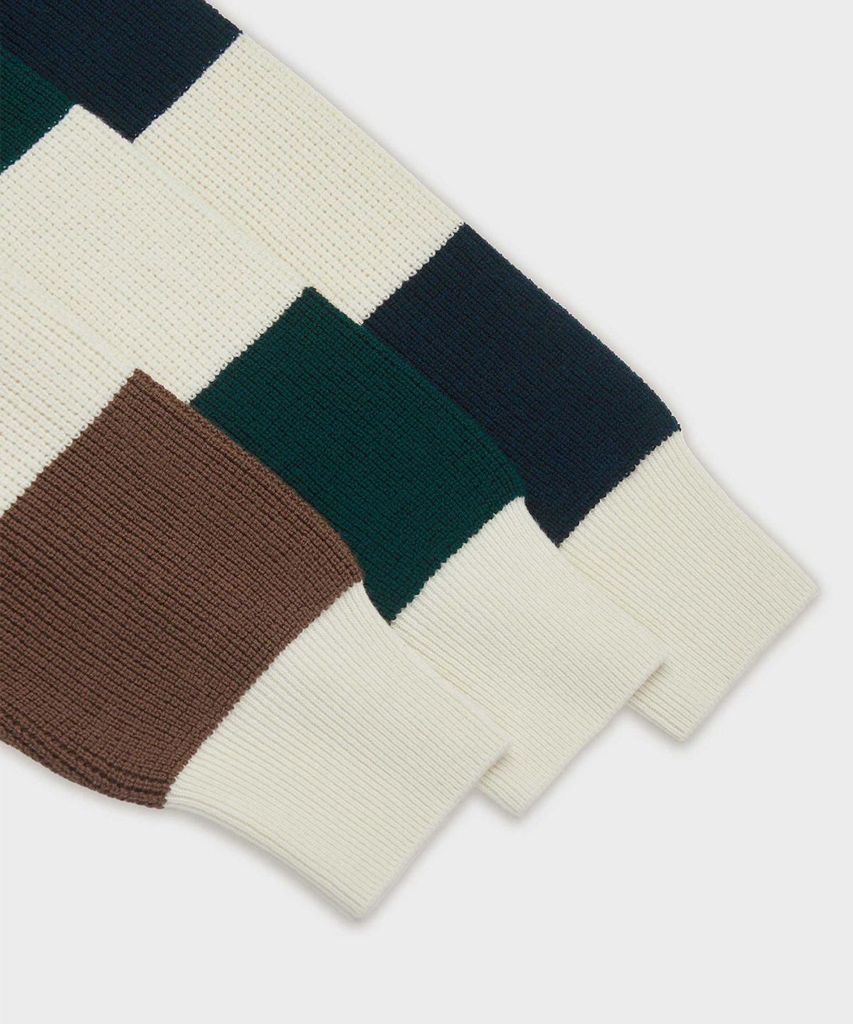 야이치(YAITCH) Striped Merino Wool Waffle Rugby - Sycamore
