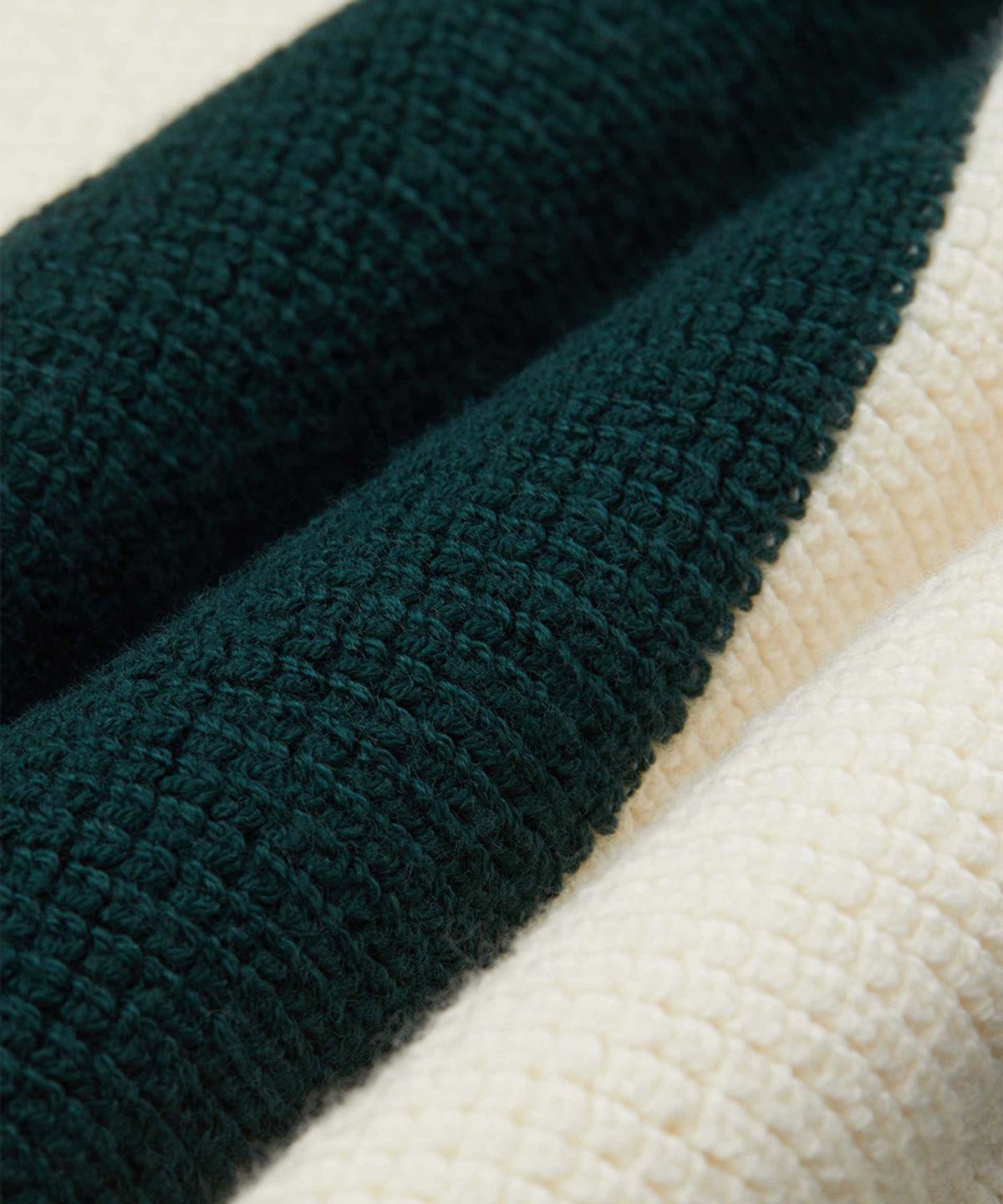 야이치(YAITCH) Striped Merino Wool Waffle Rugby - Sycamore