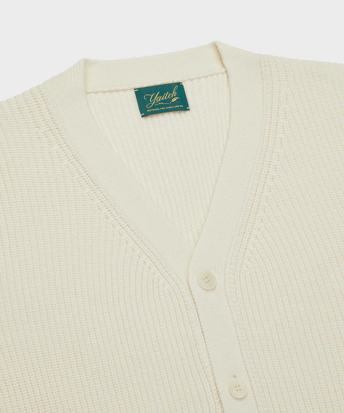 야이치(YAITCH) Shaker Stitch Merino Wool Cardigan - Off White