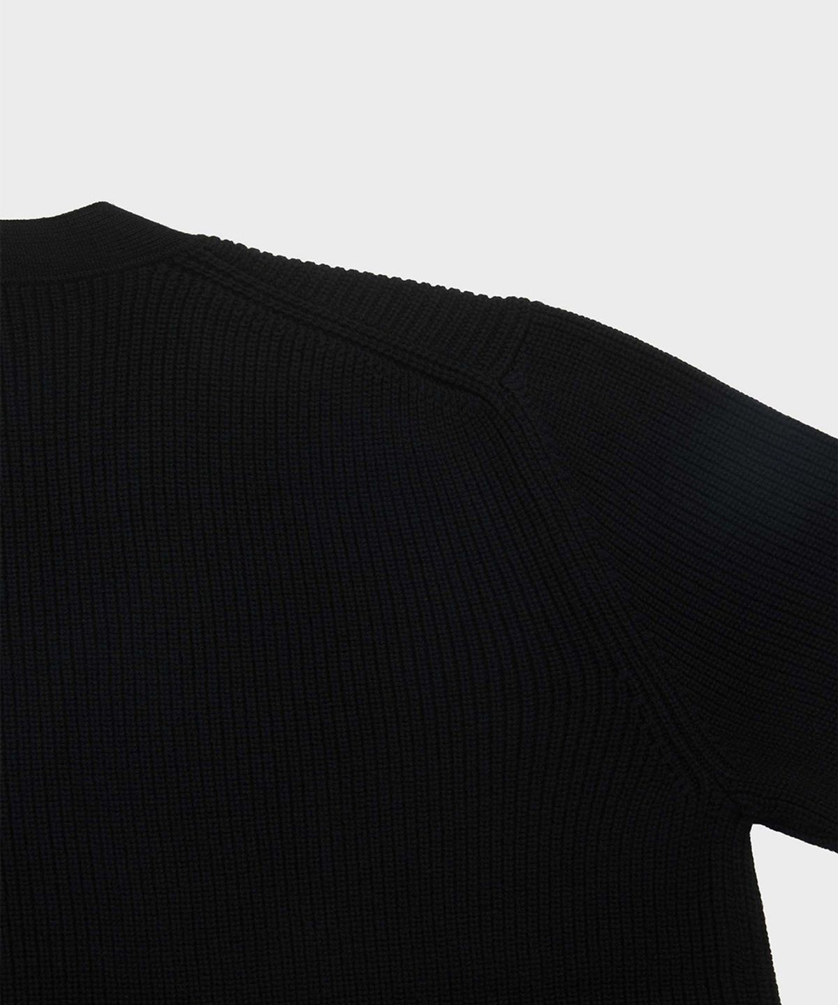 야이치(YAITCH) Shaker Stitch Merino Wool Cardigan - Black