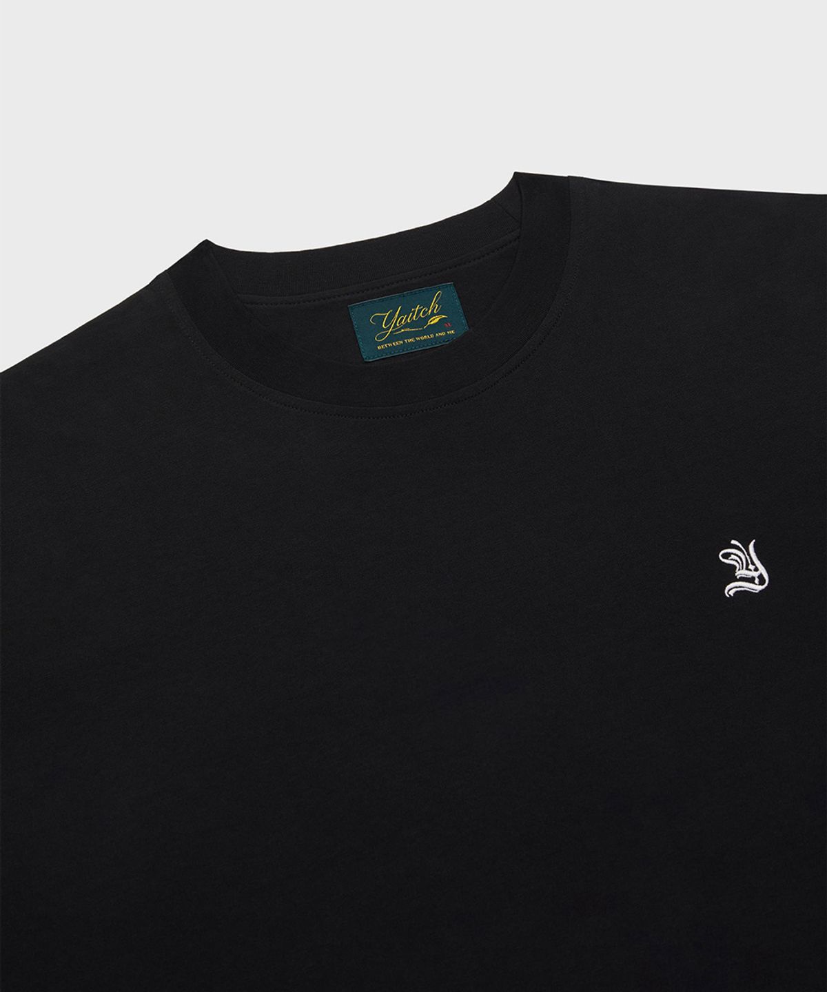 야이치(YAITCH) Embroidered Initial Tee - Jet Black