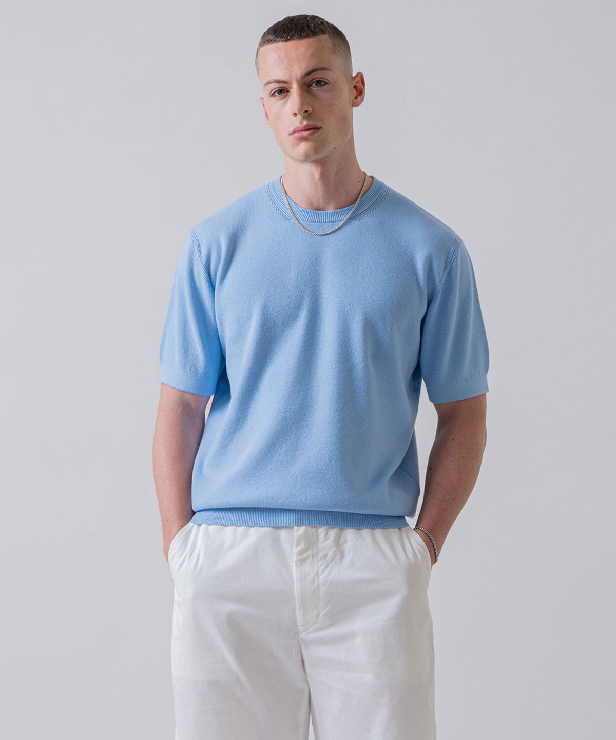 야이치(YAITCH) Essential Crewneck Knit - Sky Blue