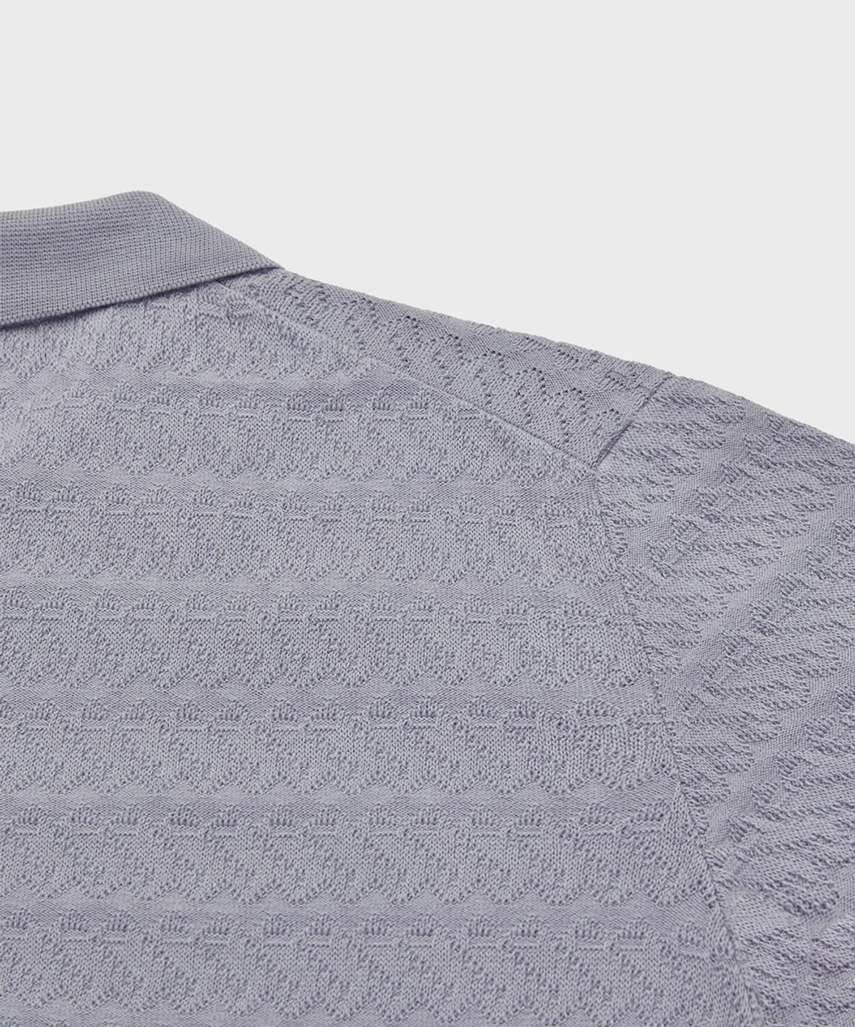 야이치(YAITCH) Jacquard Knit Polo - Glacier Grey
