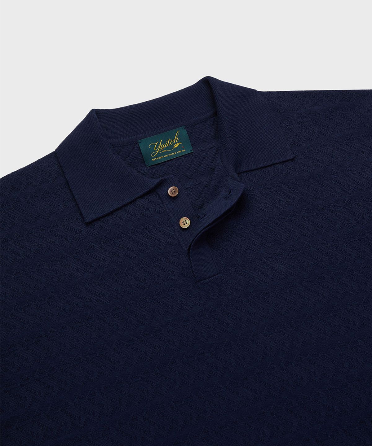 야이치(YAITCH) Jacquard Knit Polo - Navy Blazer
