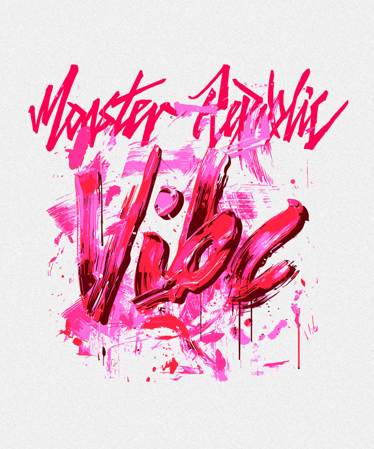 몬스터리퍼블릭(MONSTER REPUBLIC) 바이브 비비드핑크 티셔츠 화이트